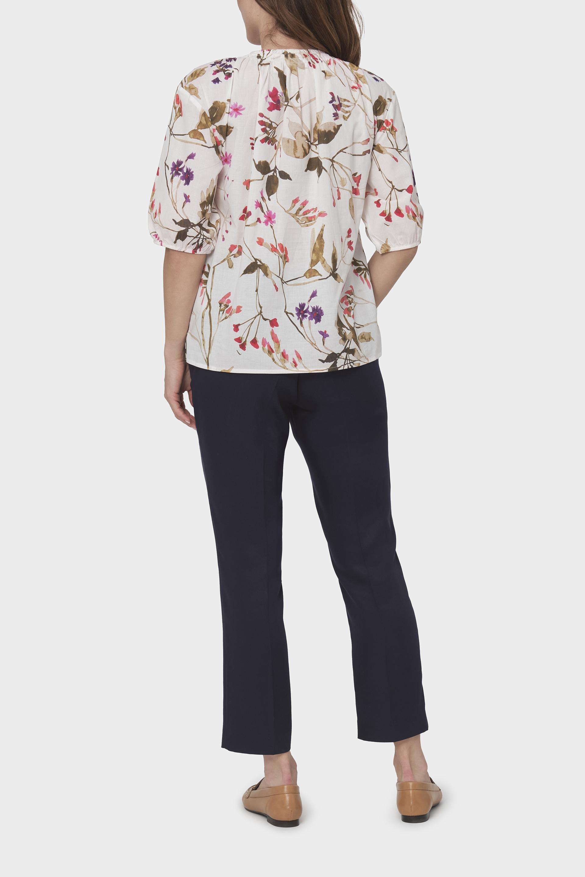 Navy Plain Cotton Trousers, , large image number 3