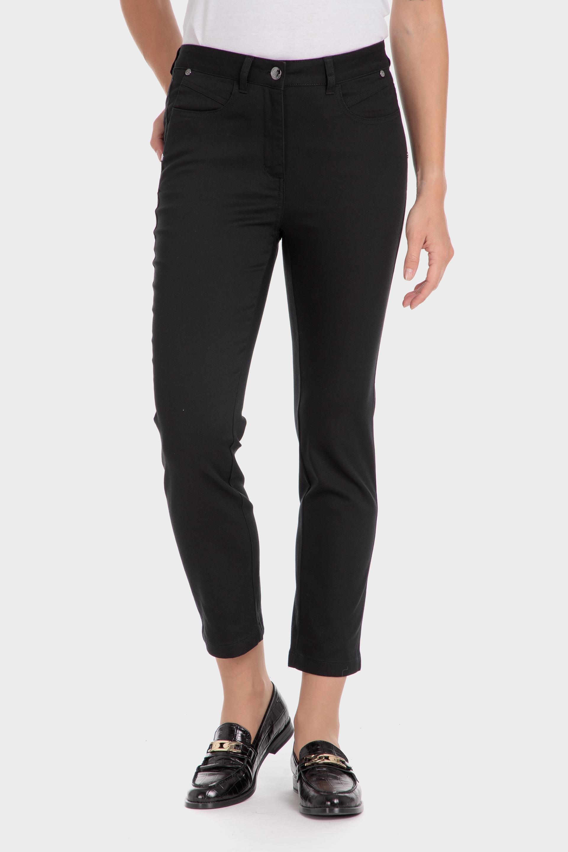 Black Plain Cotton Trousers, , large image number 0