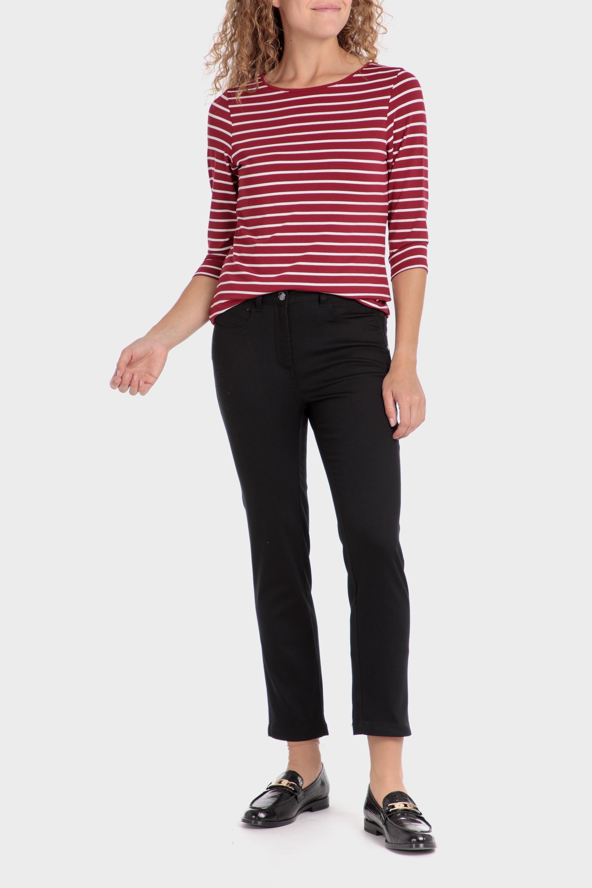 Black Plain Cotton Trousers, , large image number 1