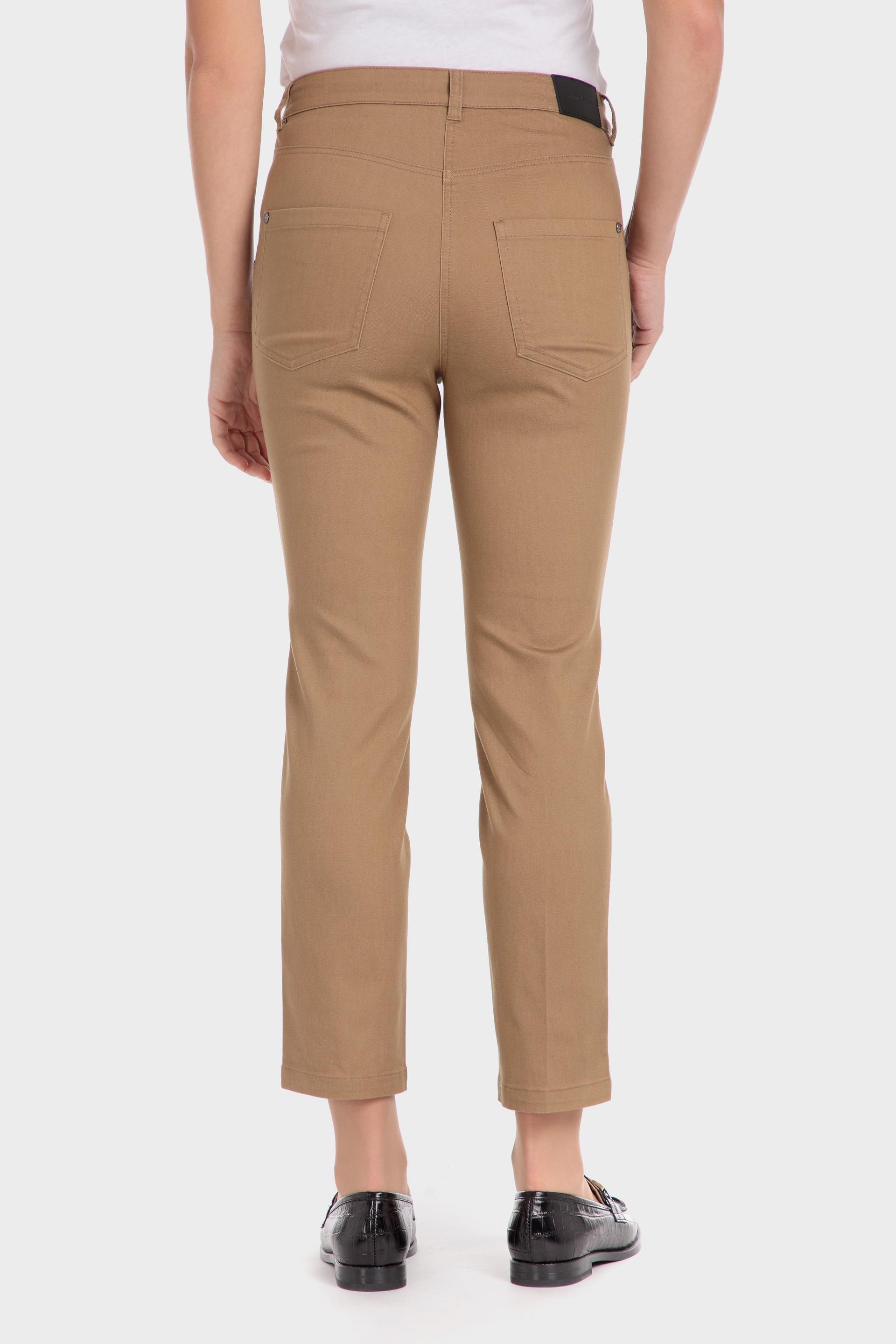 Beige Plain Cotton Trousers, , large image number 3