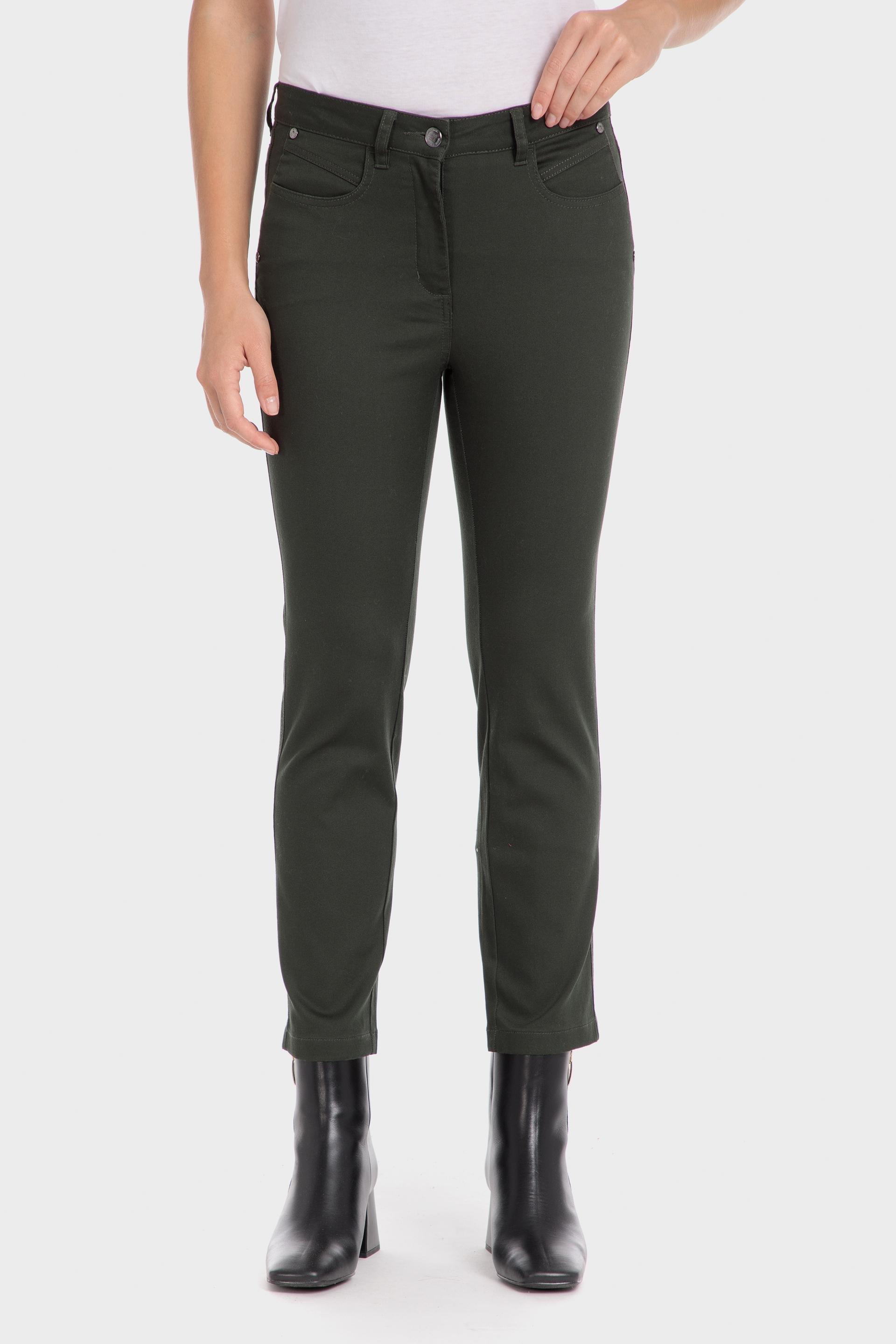 Grey Plain Cotton Trousers, , large image number 0