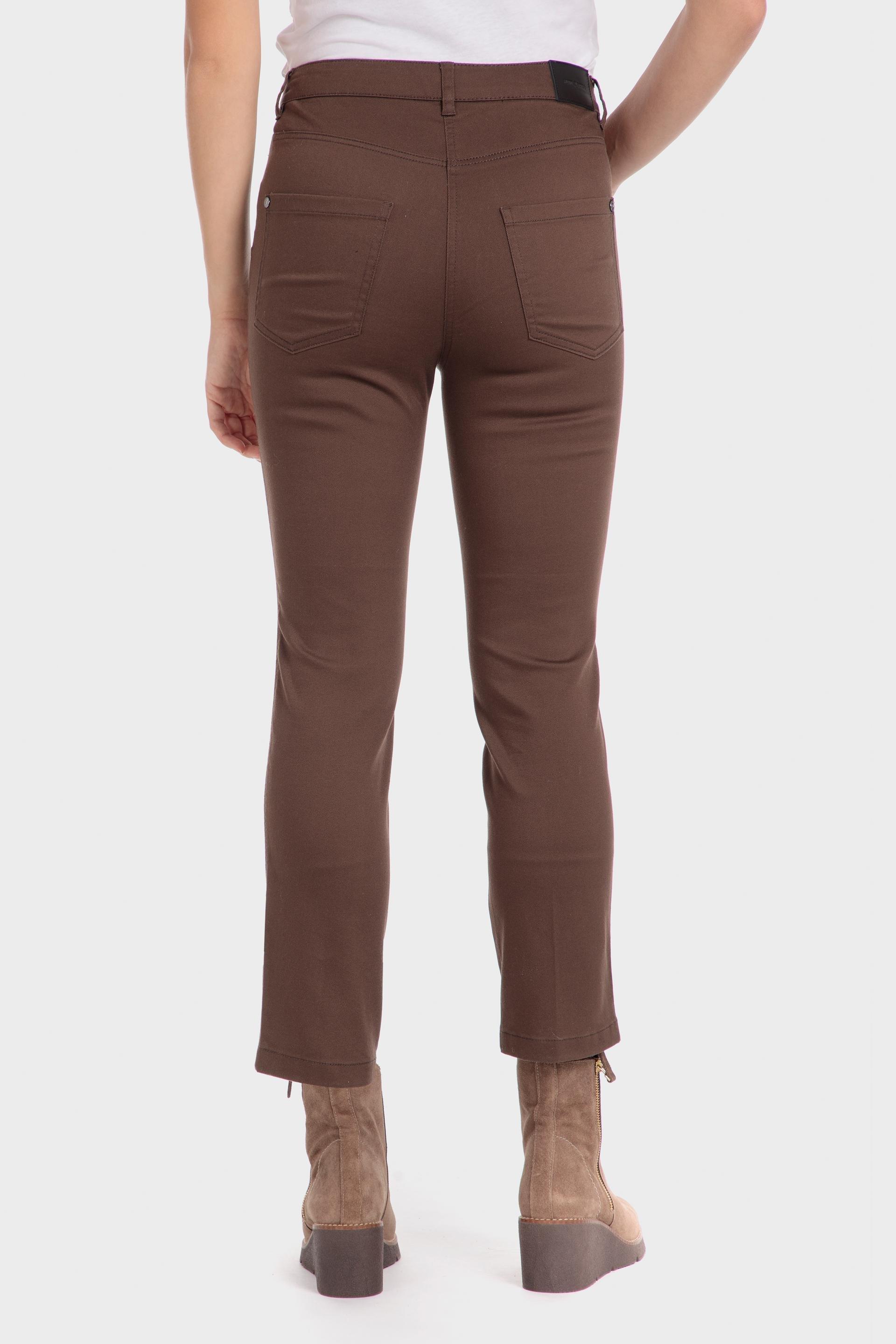 Brown Plain Cotton Trousers, , large image number 2