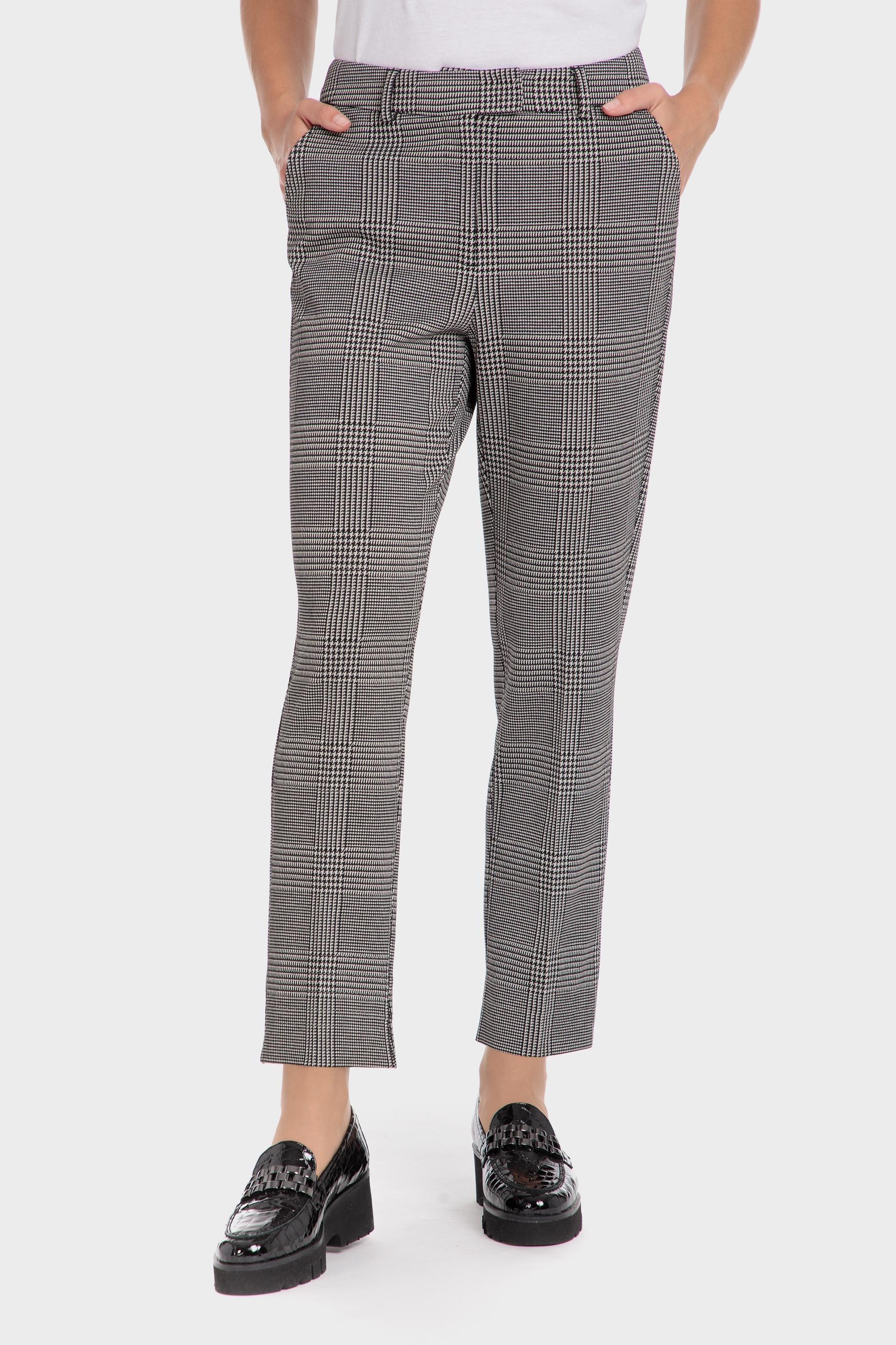Black Plaid Formal Trousers, , large image number 0