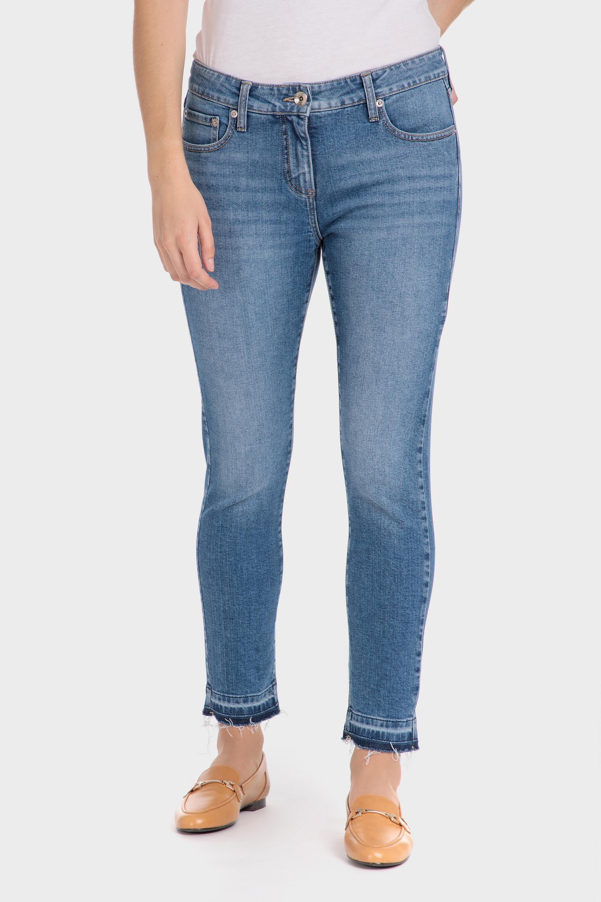 Blue Denim Capri Trousers, , large image number 1