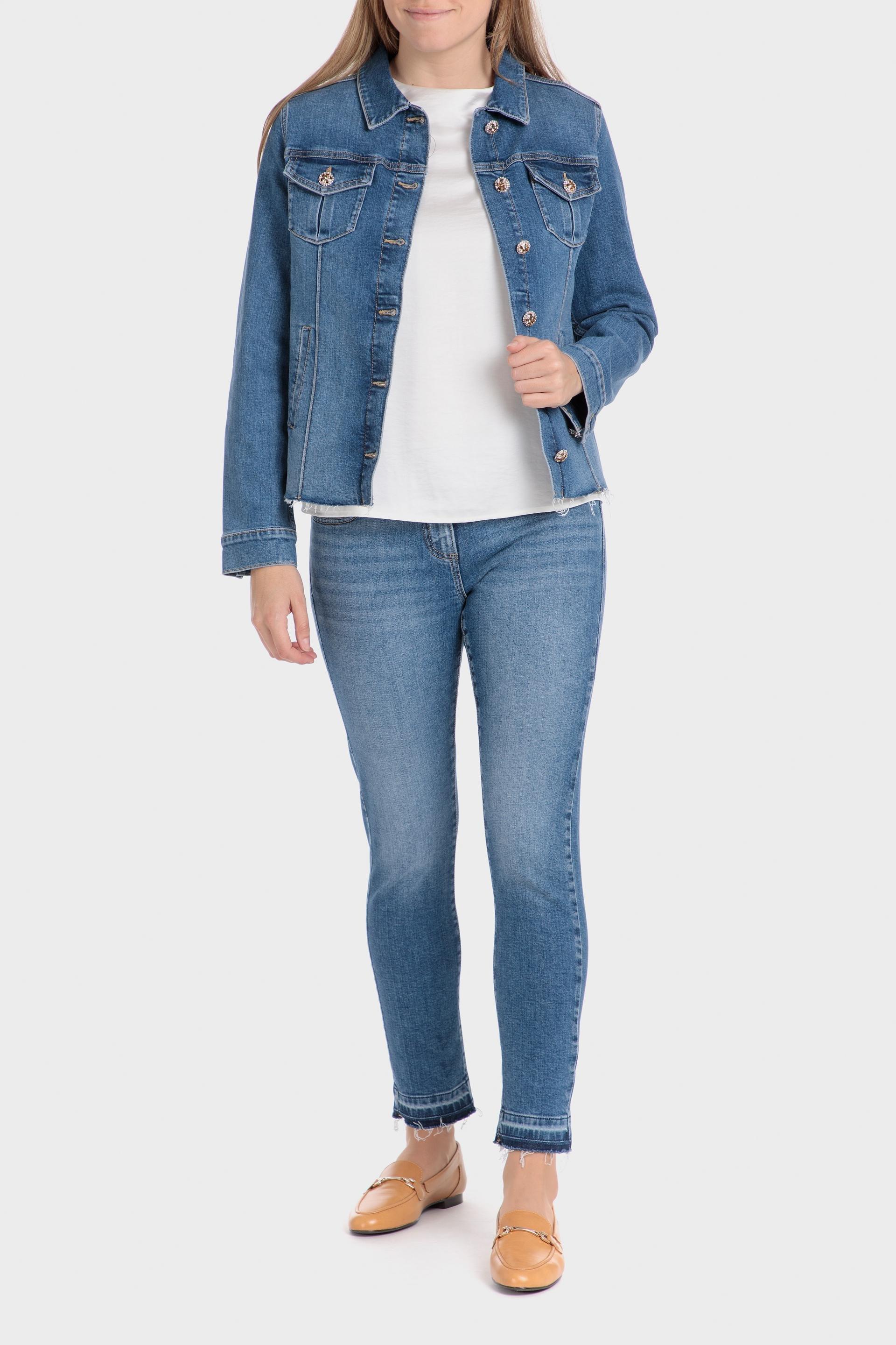 Blue Denim Capri Trousers, , large image number 2