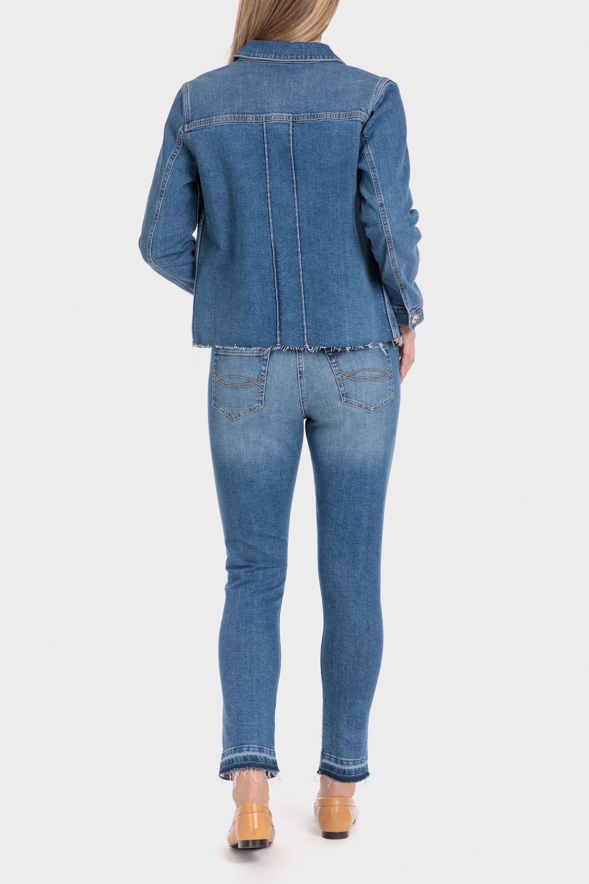 Blue Denim Capri Trousers, , large image number 3