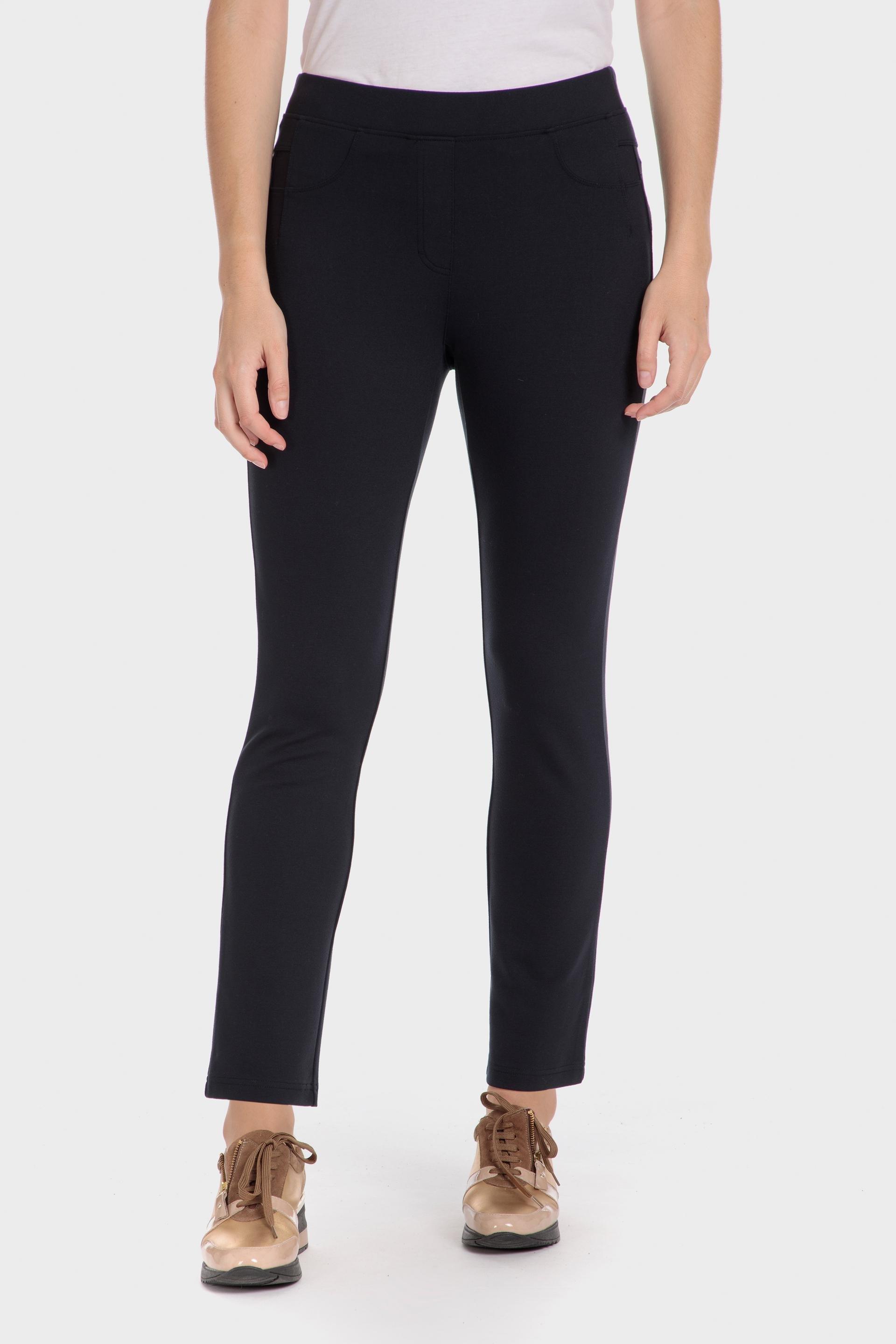 Navy Plain Casual Ankle-Length Trousers, , large image number 0