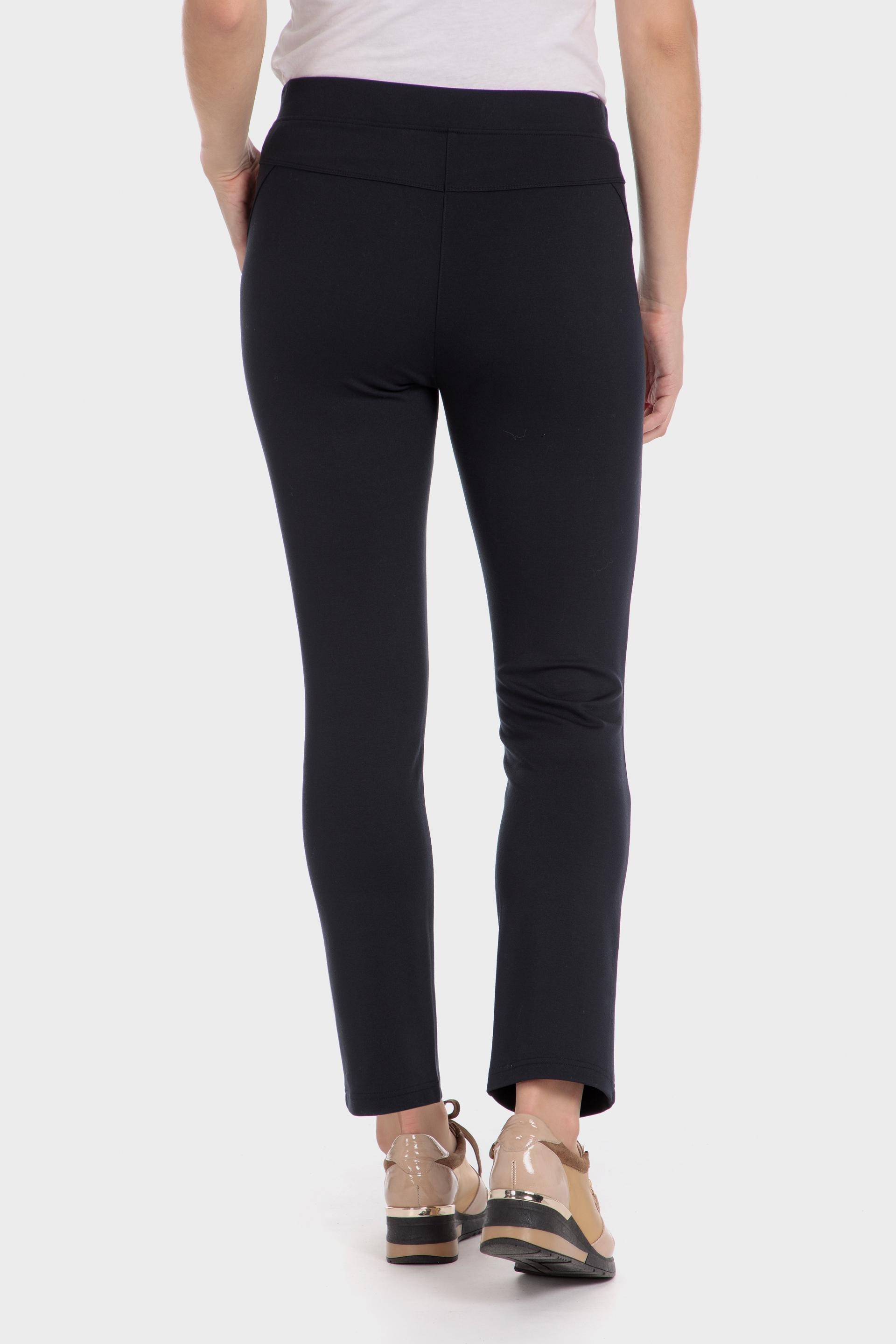 Navy Plain Casual Ankle-Length Trousers, , large image number 2