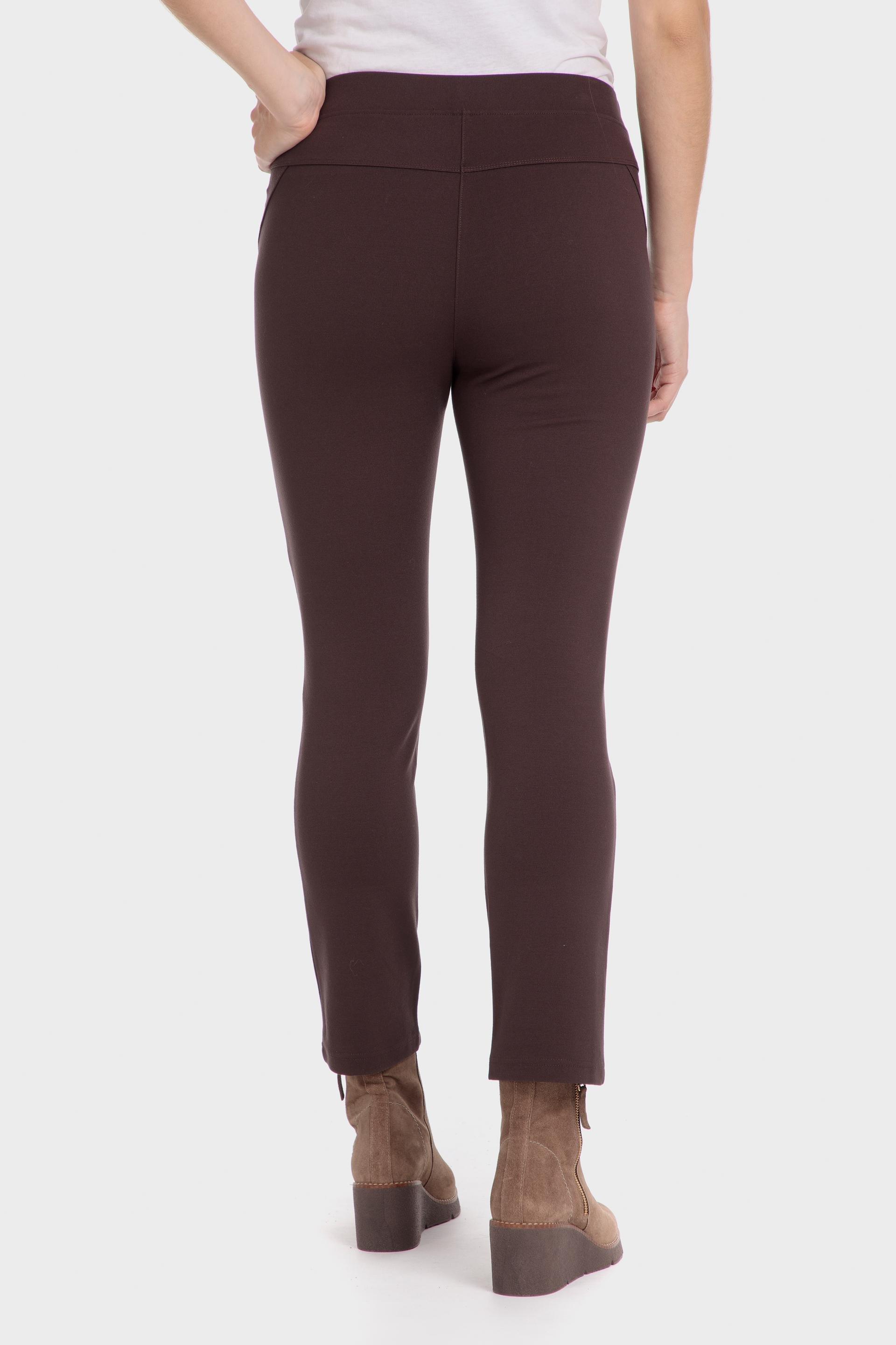 Brown Plain Casual Trousers, , large image number 2