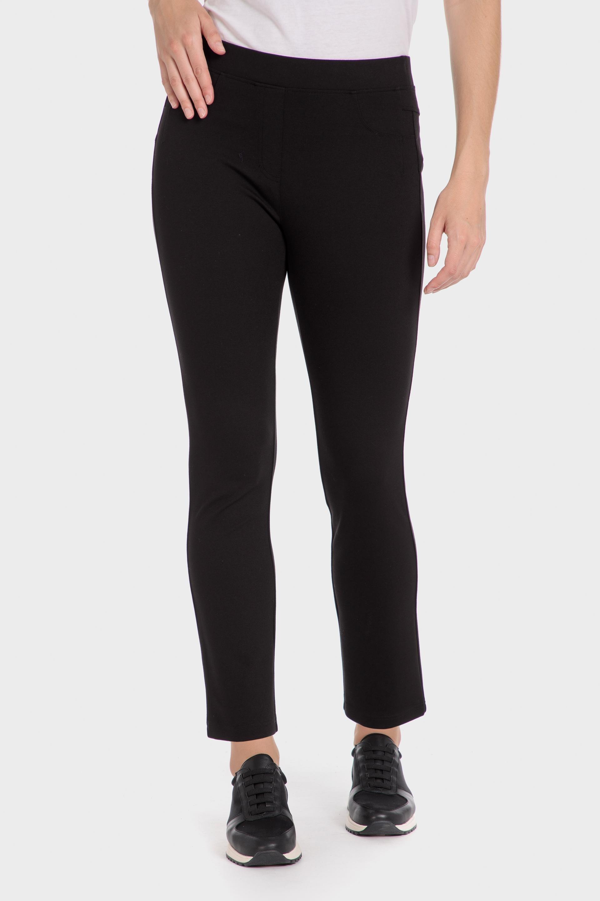 Black Plain Casual Cropped Trousers, , large image number 0
