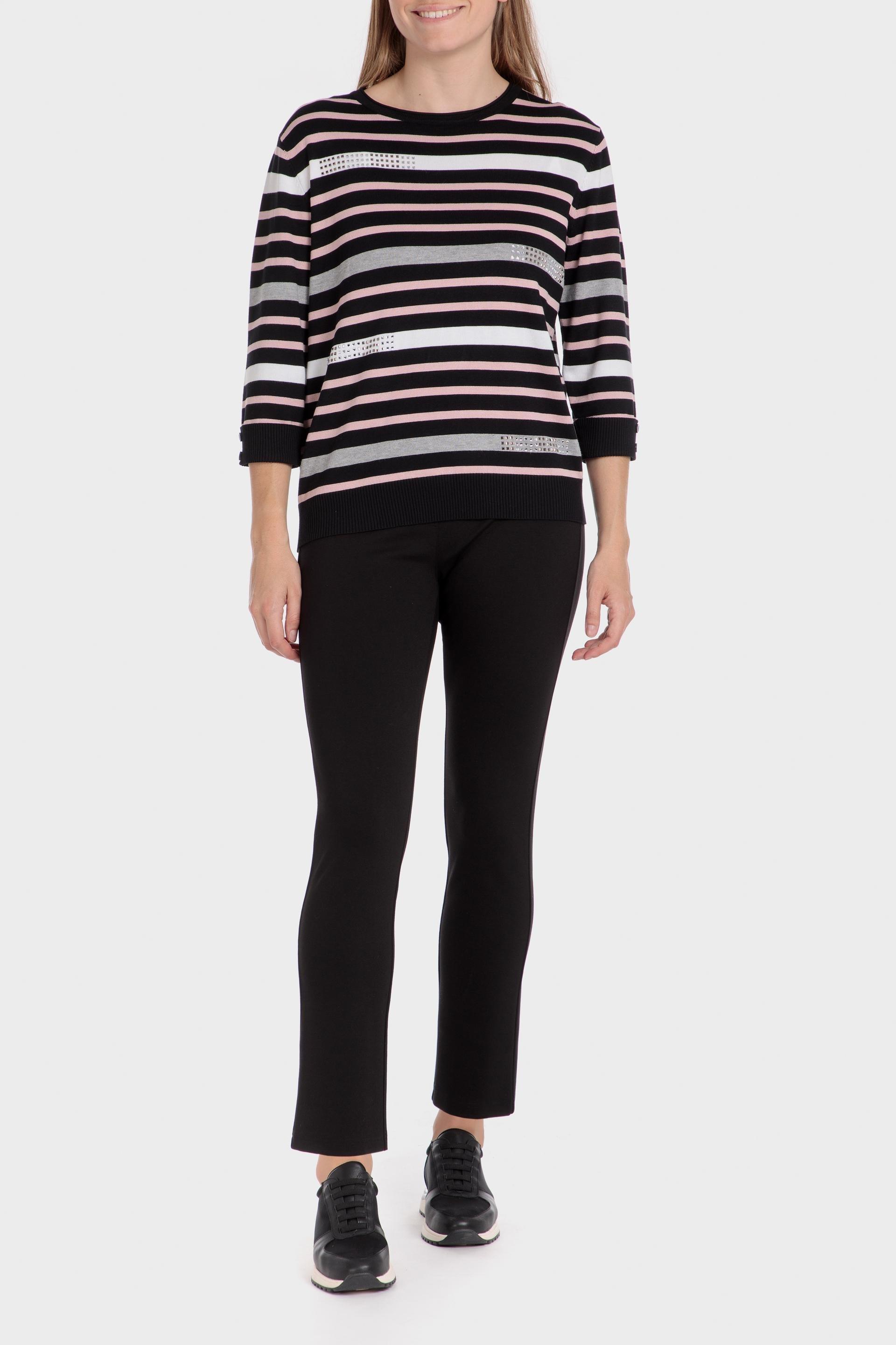 Black Plain Casual Cropped Trousers, , large image number 1