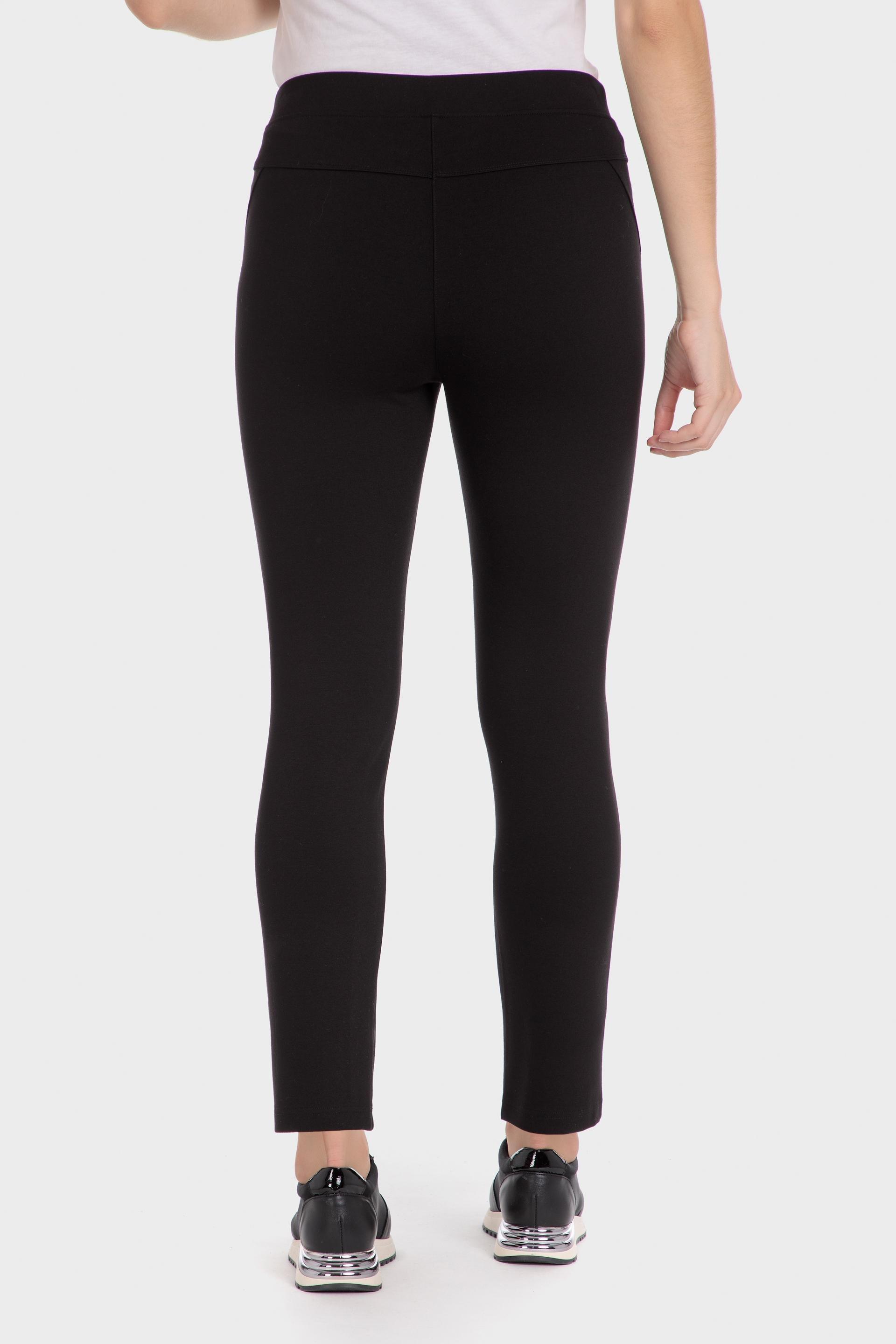 Black Plain Casual Cropped Trousers, , large image number 2