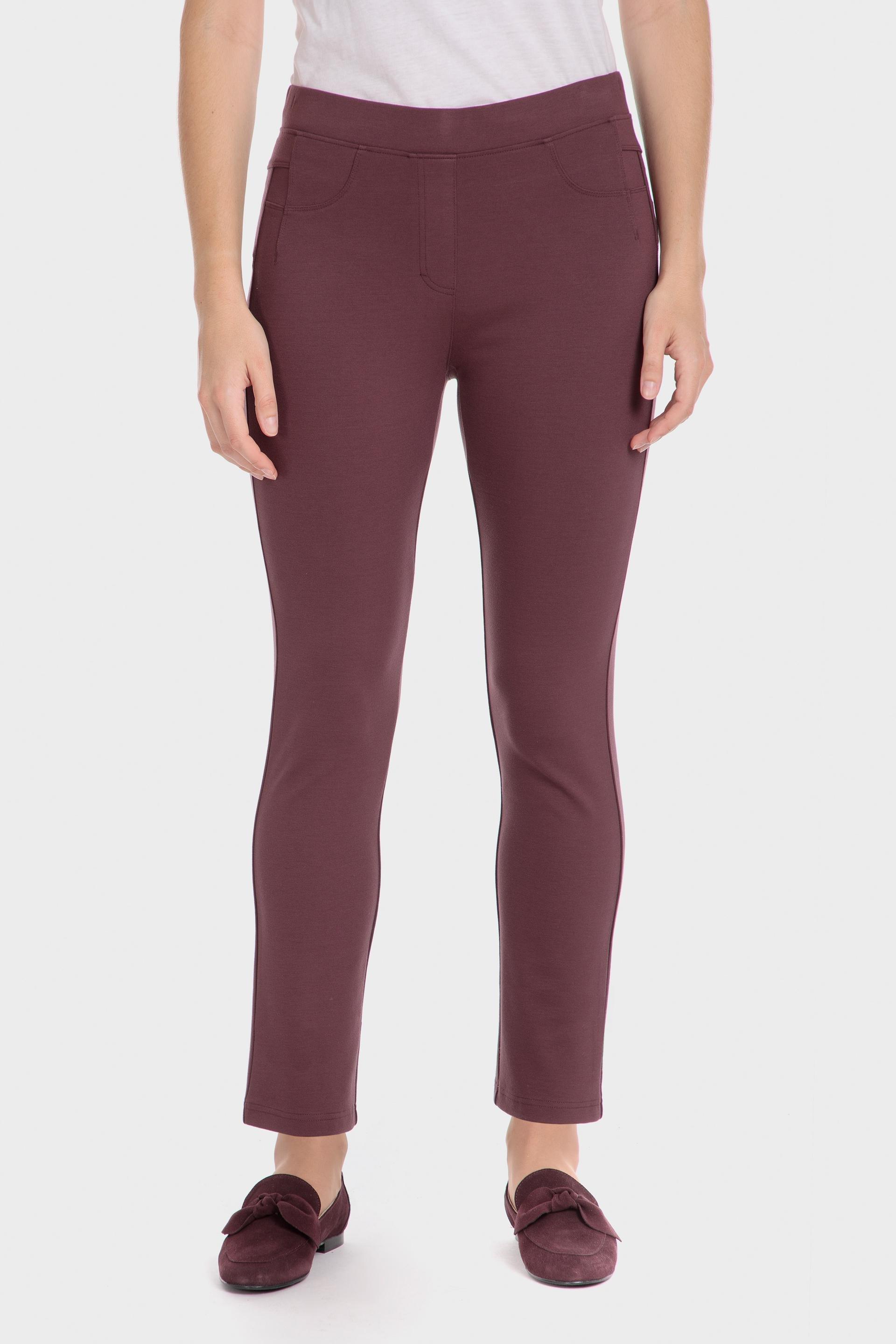 Purple Plain Casual Trousers, , large image number 0