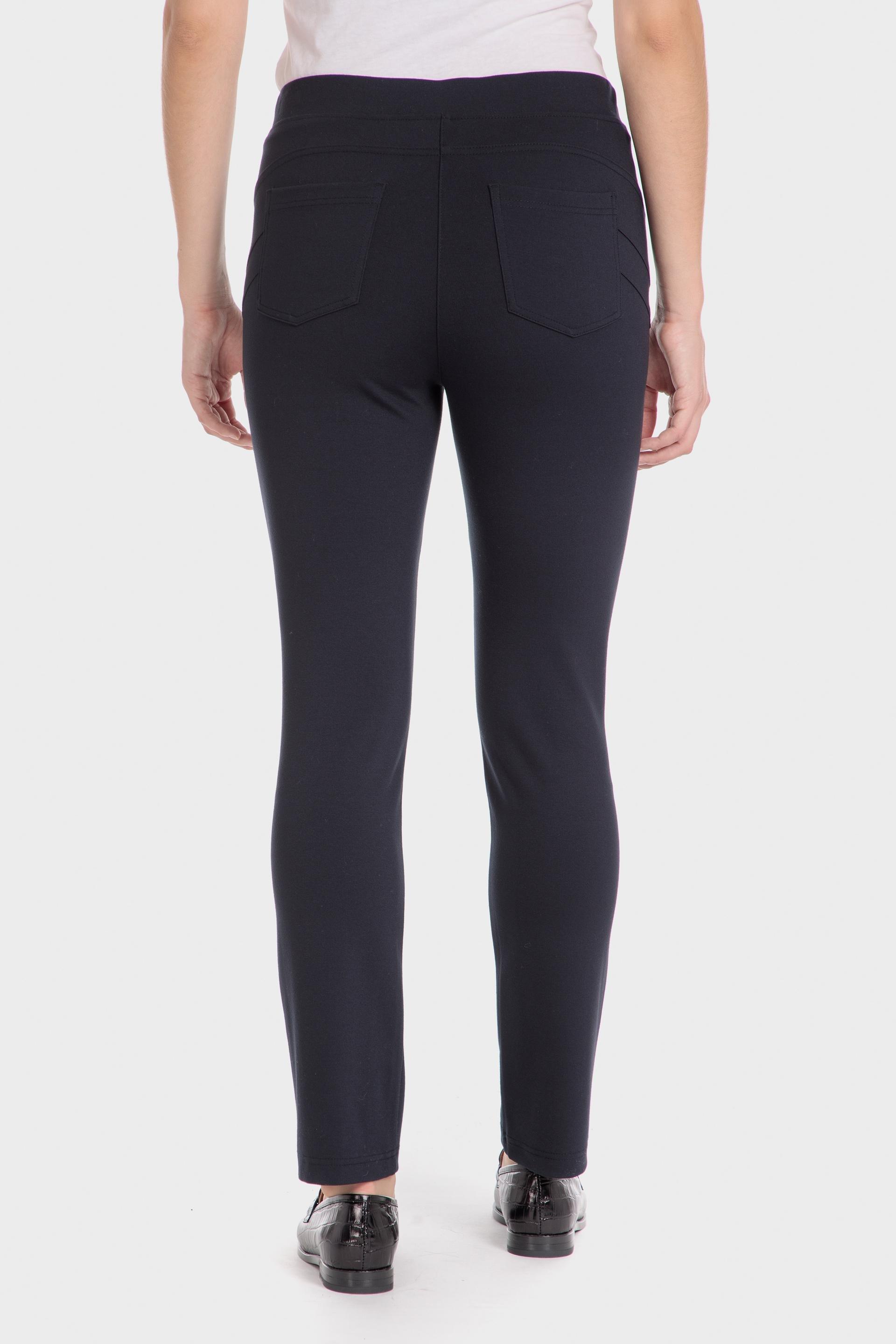 Navy Plain Casual Trousers, , large image number 2