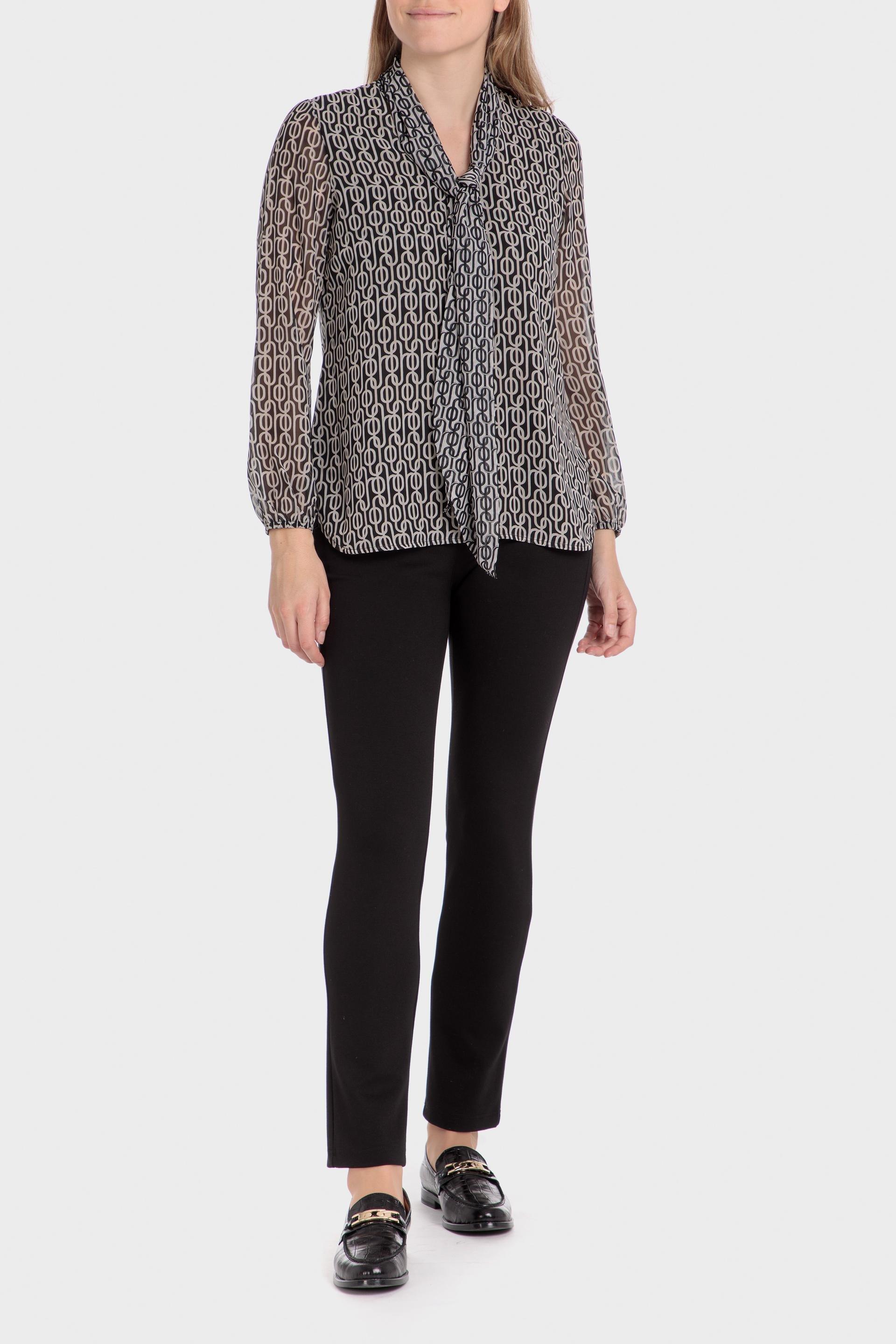 Black Plain Casual Trousers, Black, large image number 1