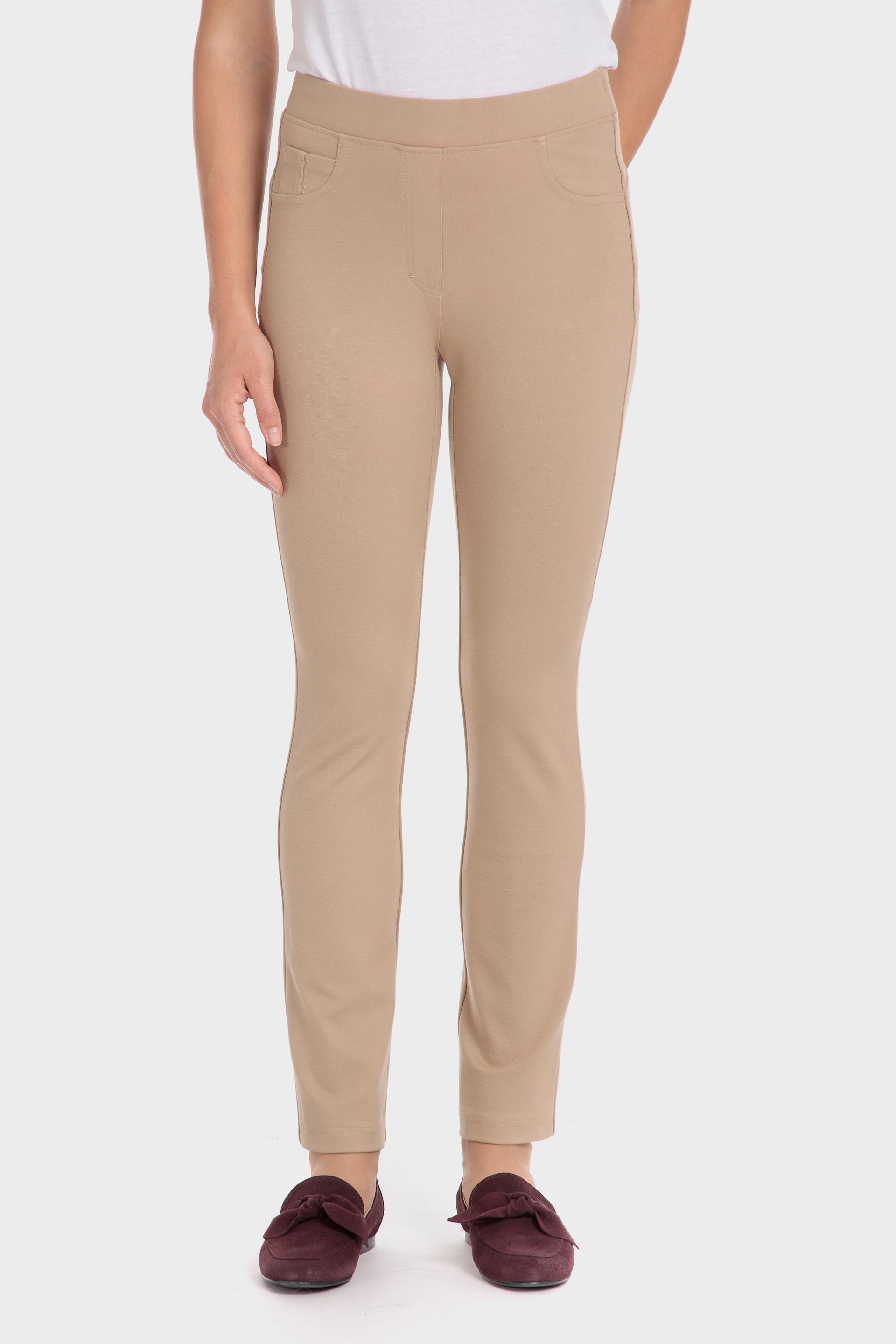 Beige Plain Casual Trousers, , large image number 0