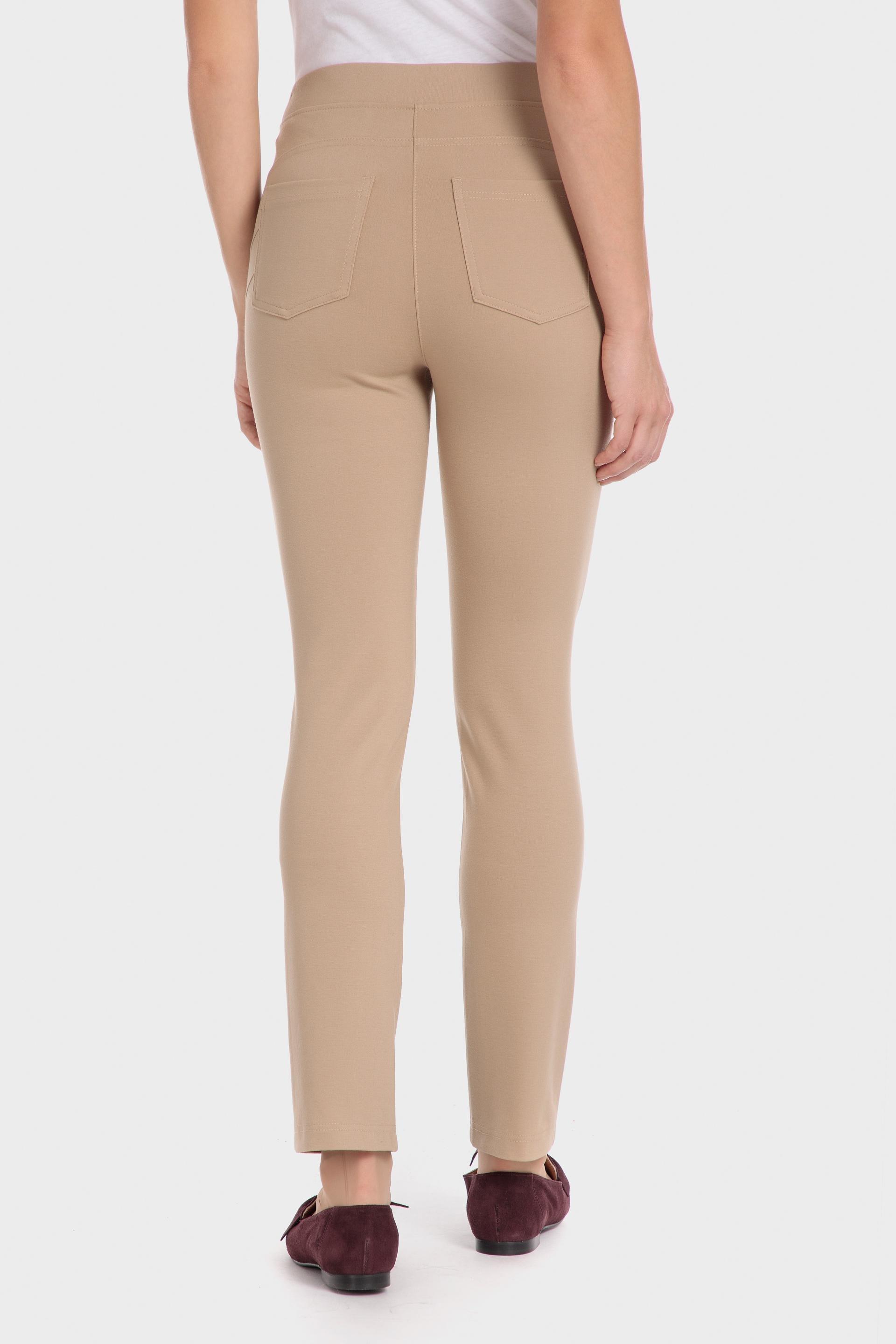 Beige Plain Casual Trousers, , large image number 2