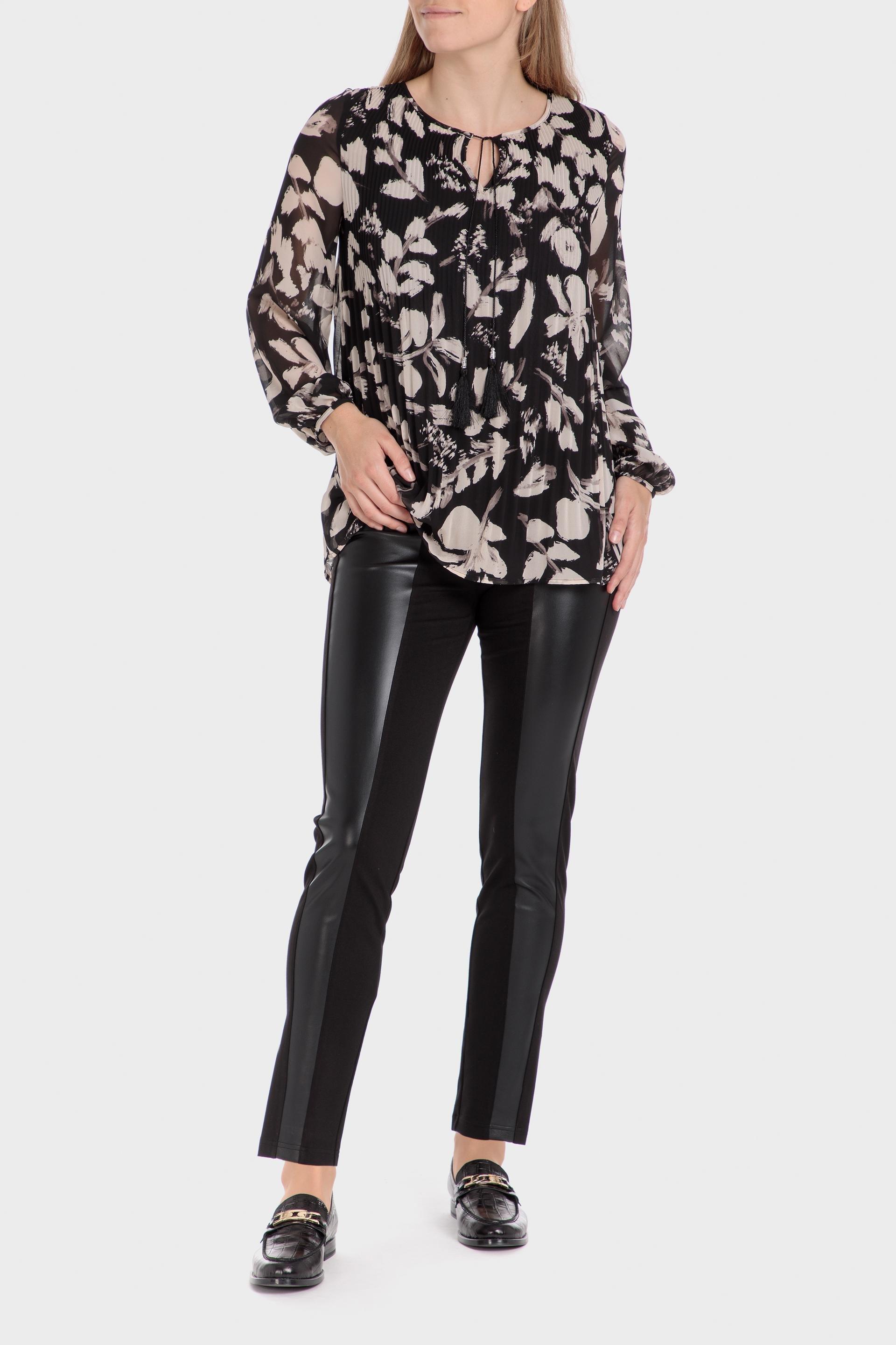 Black  Block Casual Trousers, Black, large image number 1