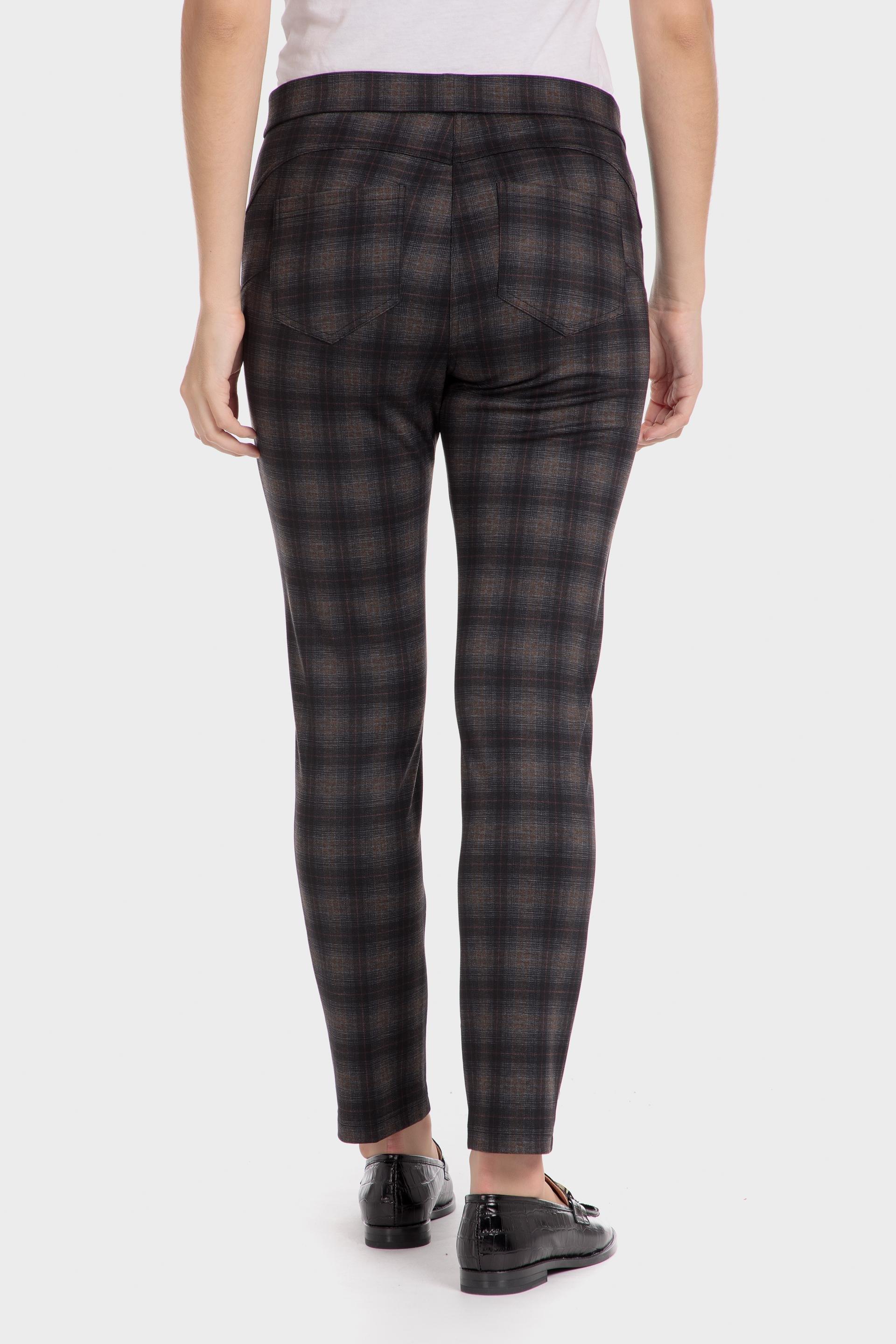 Black Plaid Checked Trousers, , large image number 2