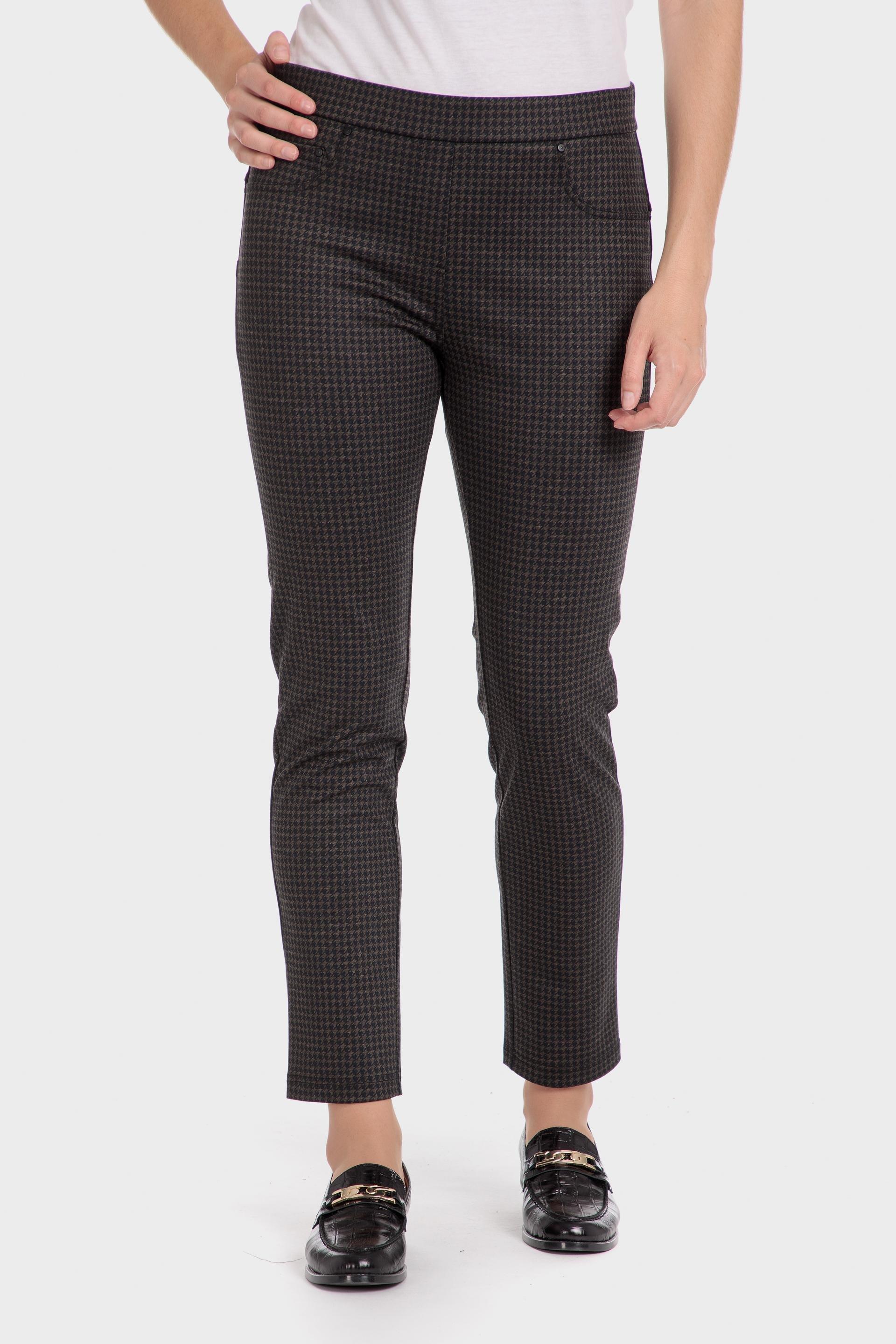Black Plaid Formal Trousers, Brown, large image number 0