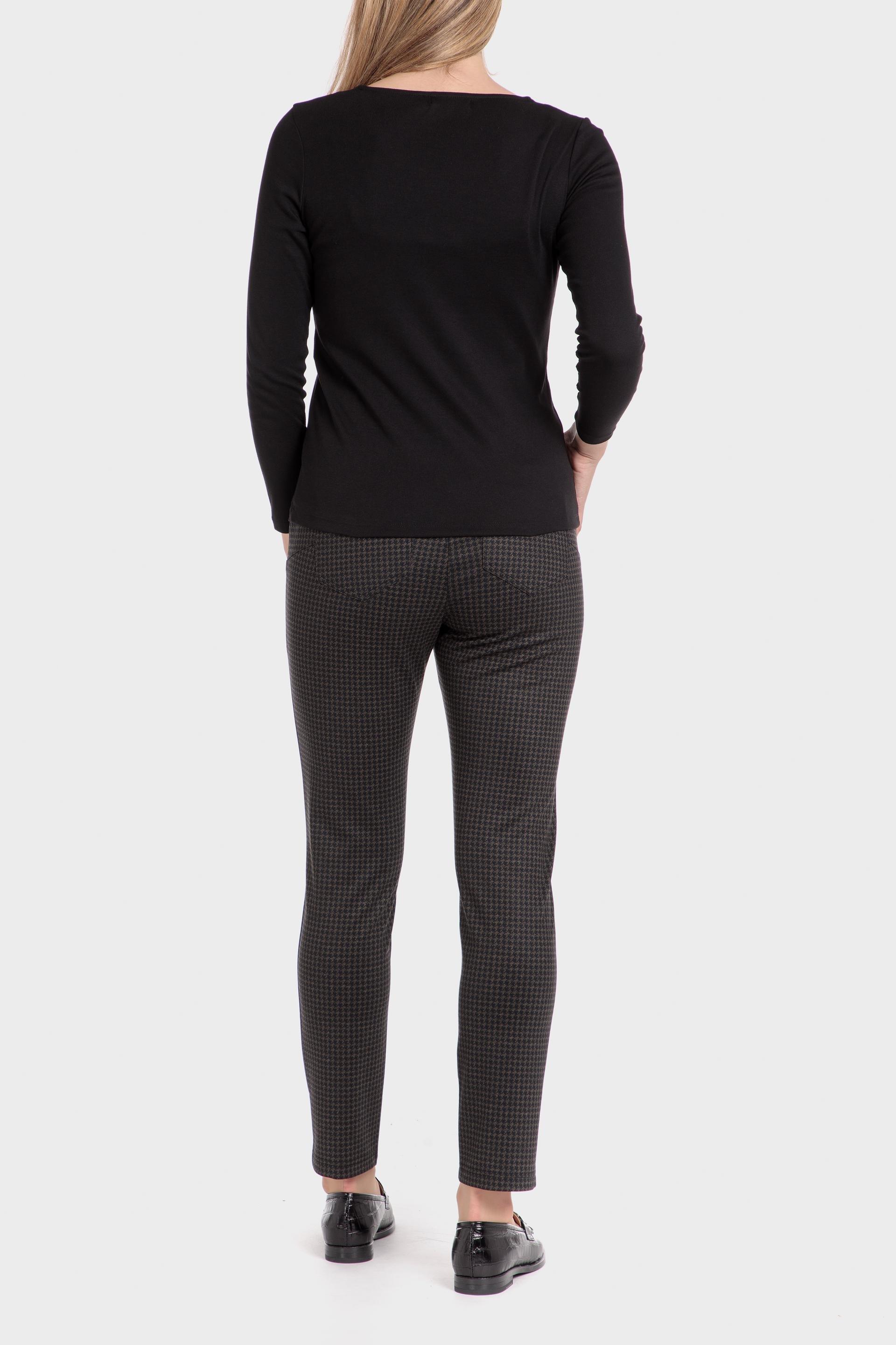 Black Plaid Formal Trousers, Brown, large image number 3