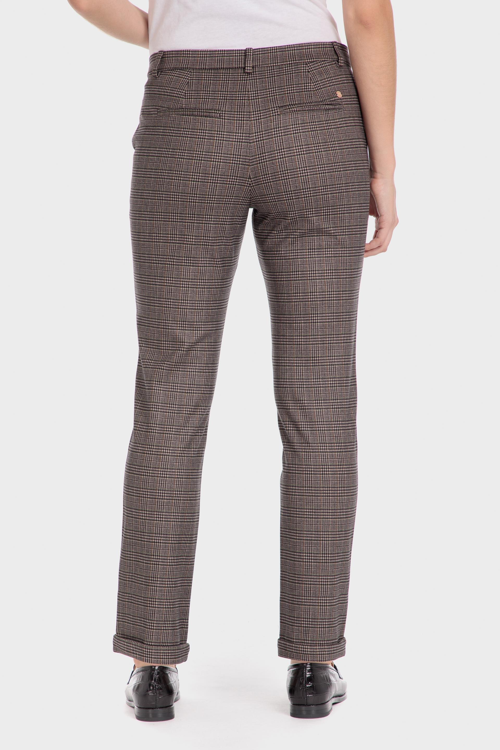 Beige Plaid Formal Trousers, Beige, large image number 2