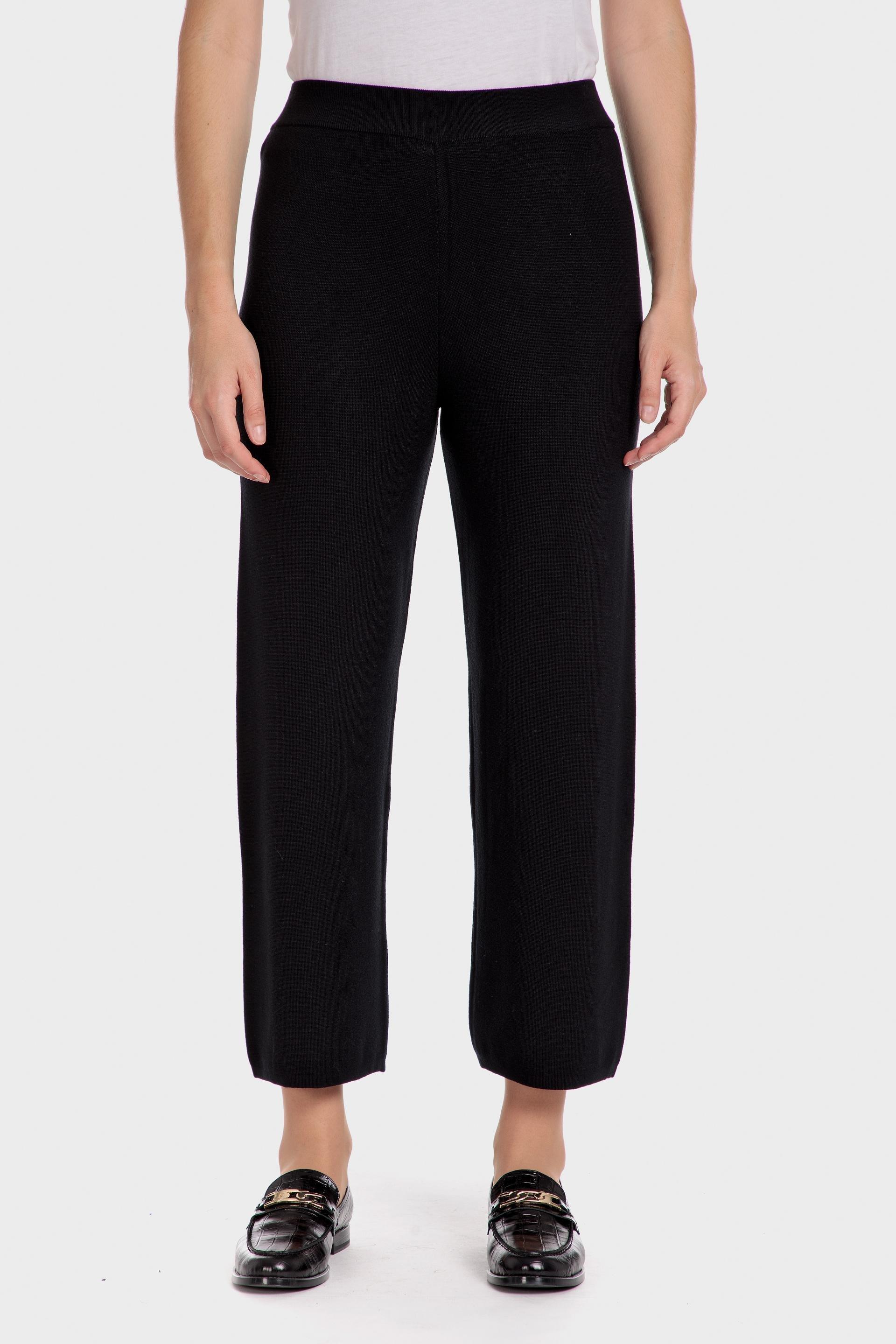Black Plain Casual Trousers, Black, large image number 0