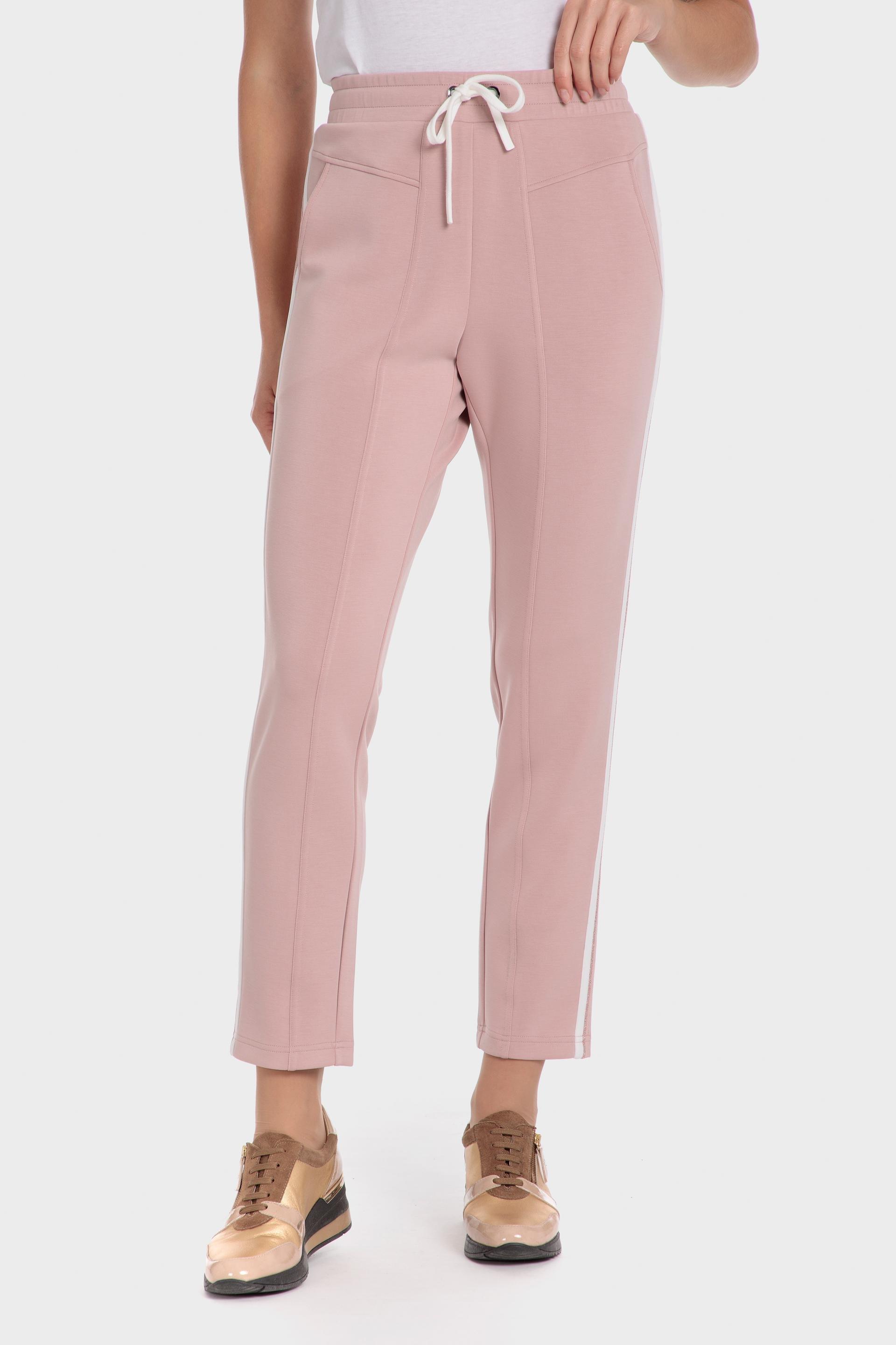 Pink Plain Casual Cropped Trousers, Pink Quartz, large image number 0