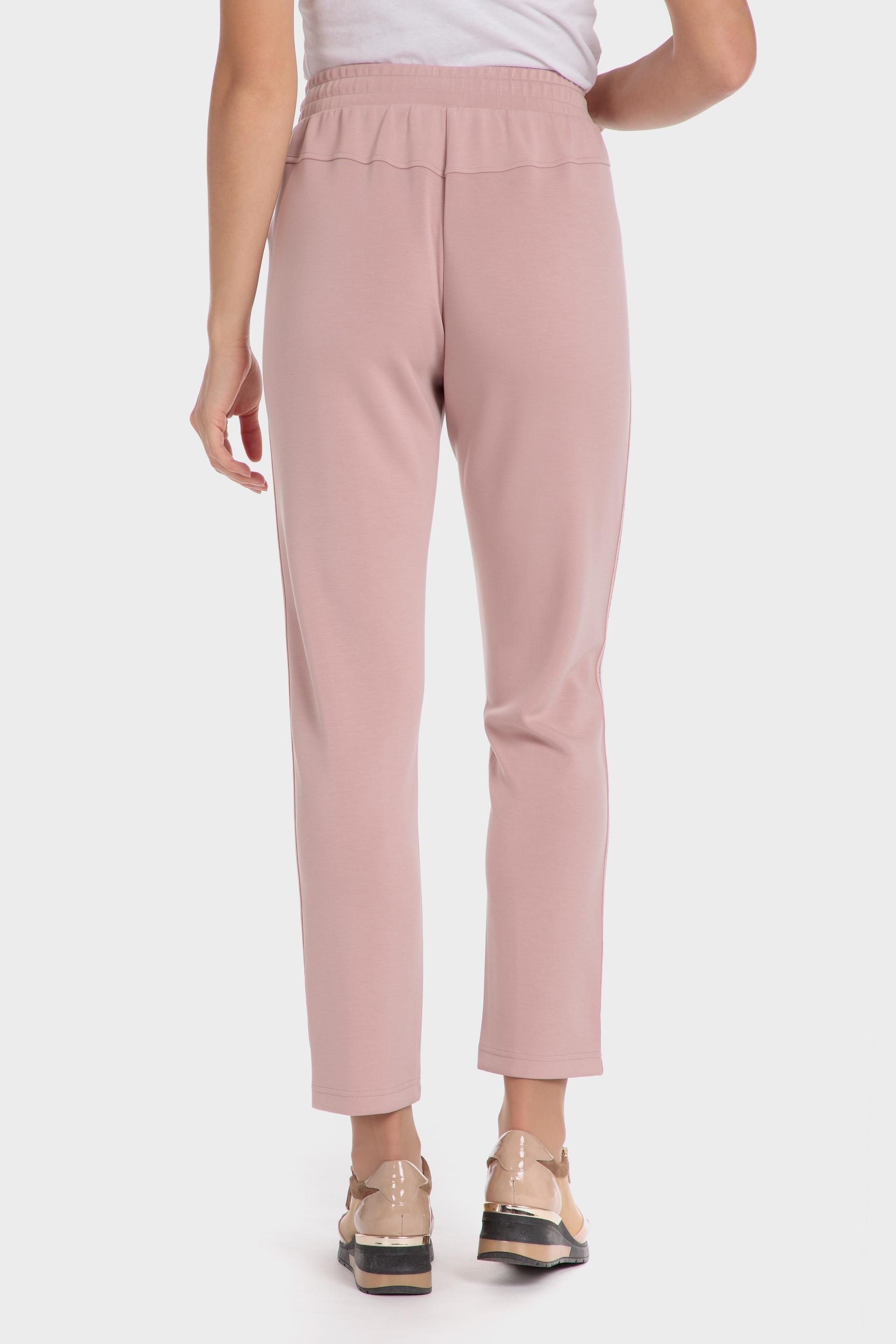 Pink Plain Casual Cropped Trousers, Pink Quartz, large image number 2