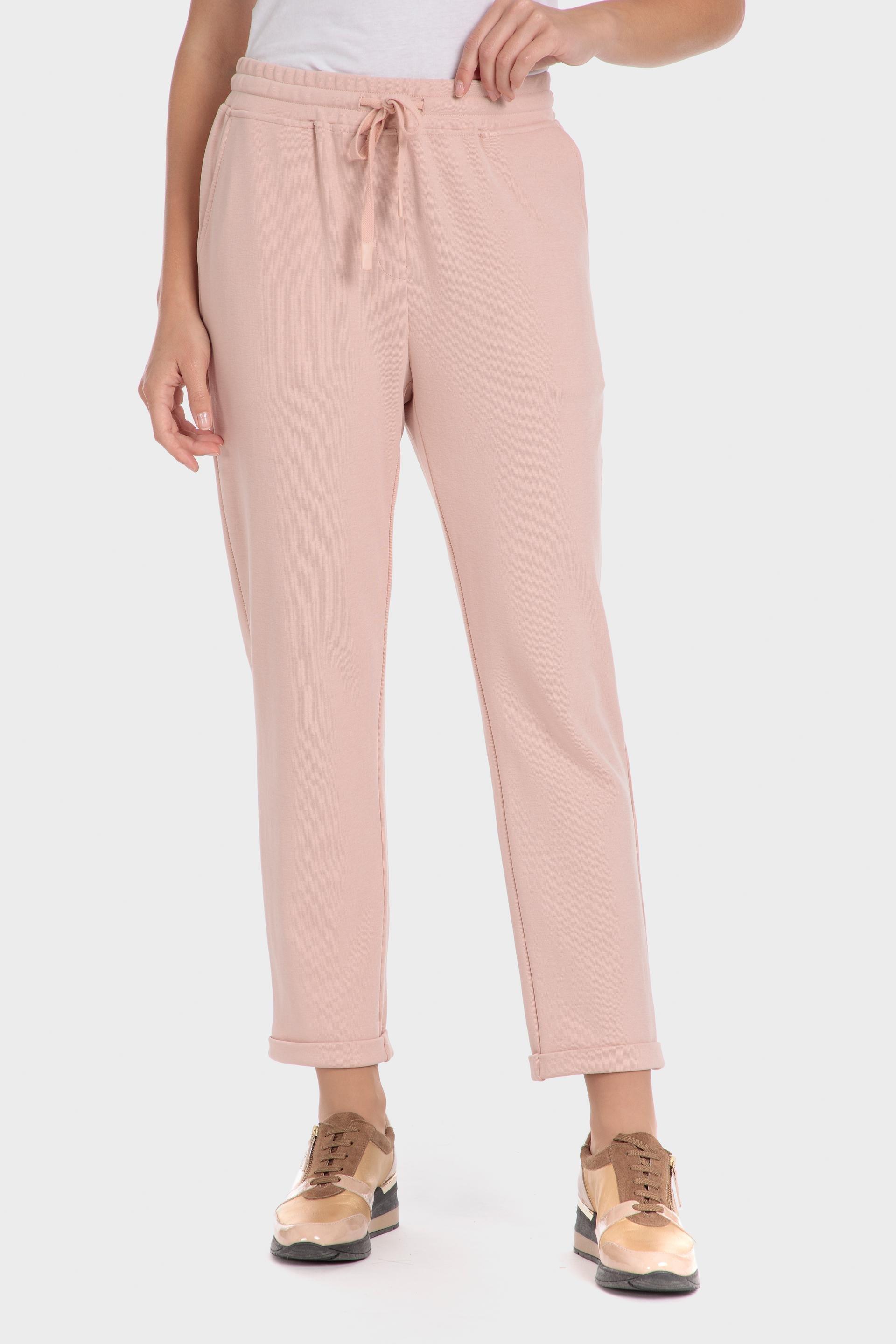 Pink Plain Casual Ankle-Length Trousers, , large image number 0