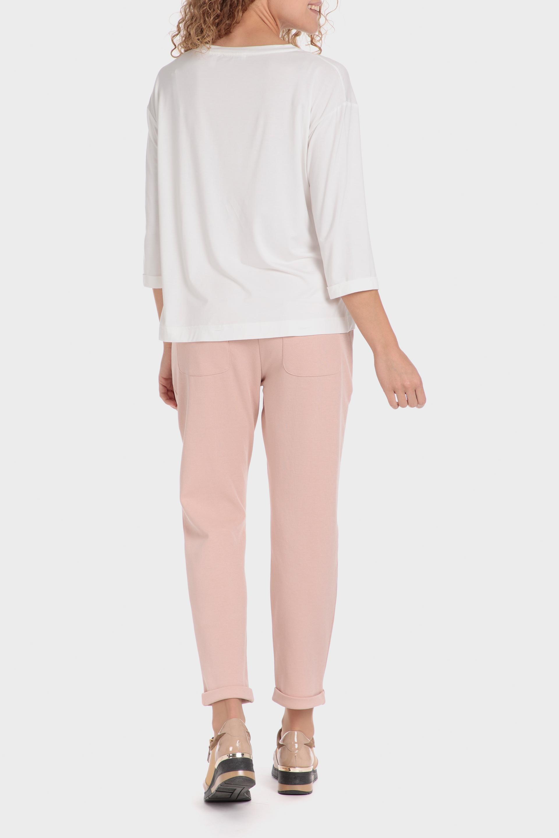 Pink Plain Casual Ankle-Length Trousers, , large image number 2