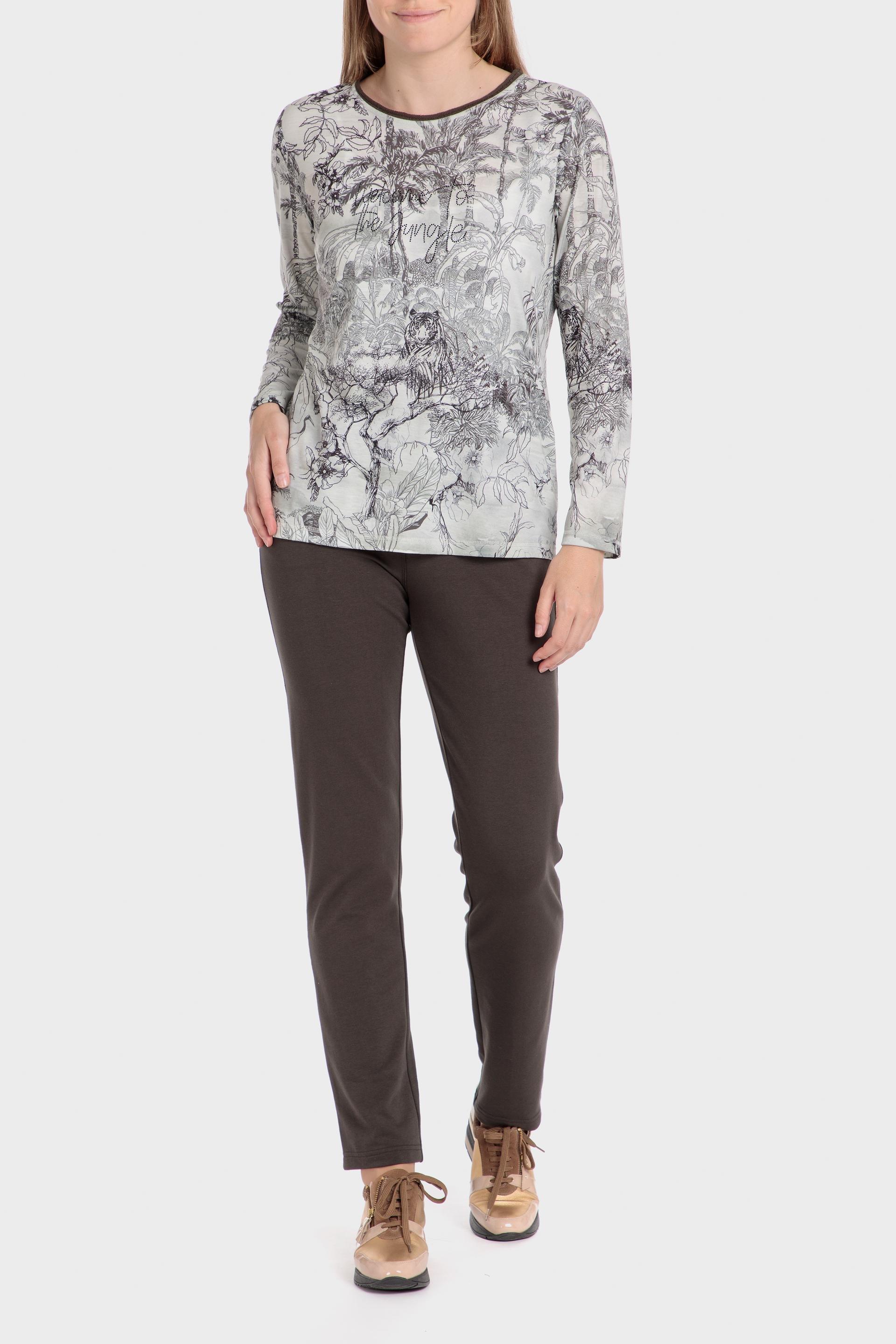 Black Plain Casual Trousers, Green Khaki, large image number 1