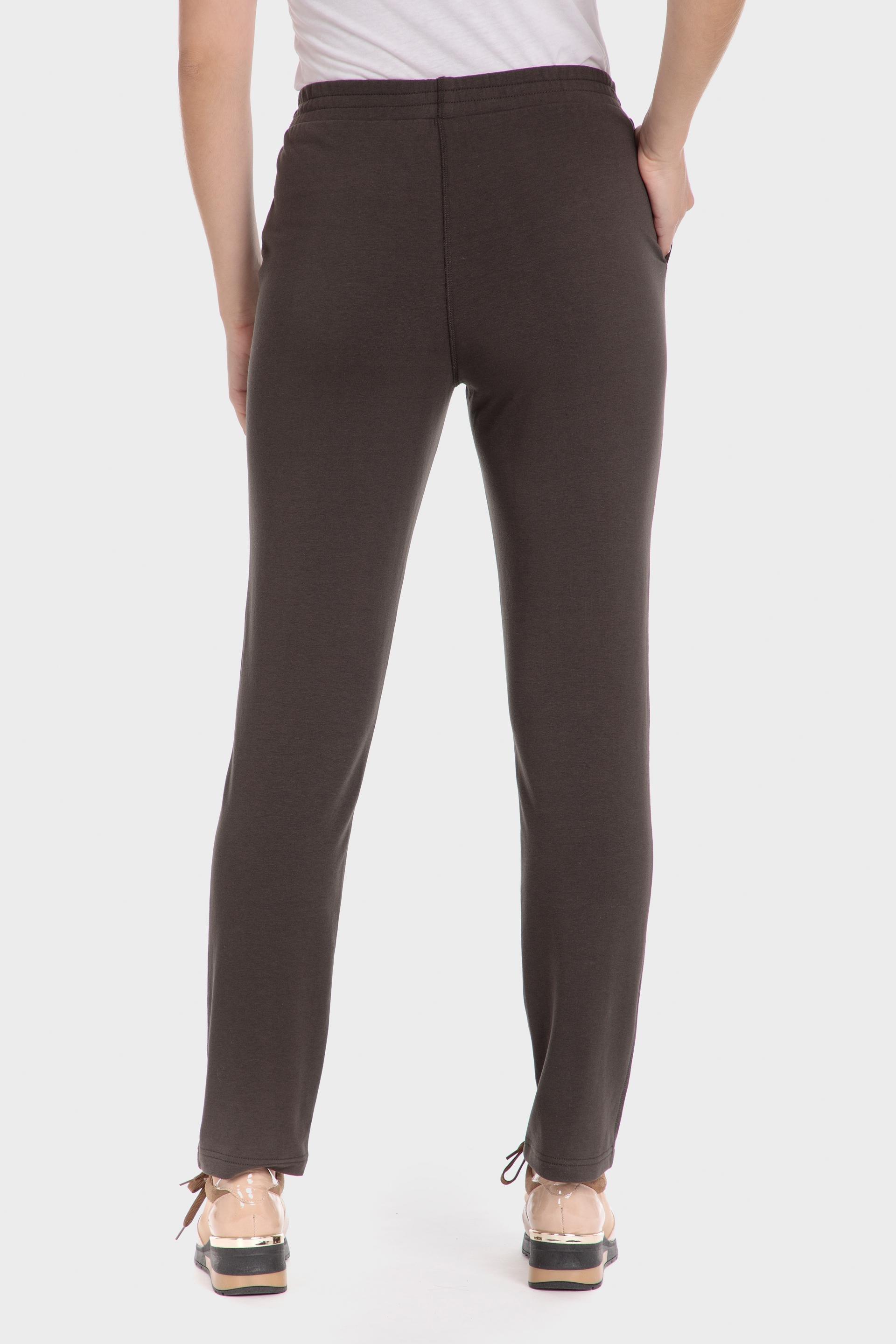 Black Plain Casual Trousers, Green Khaki, large image number 2