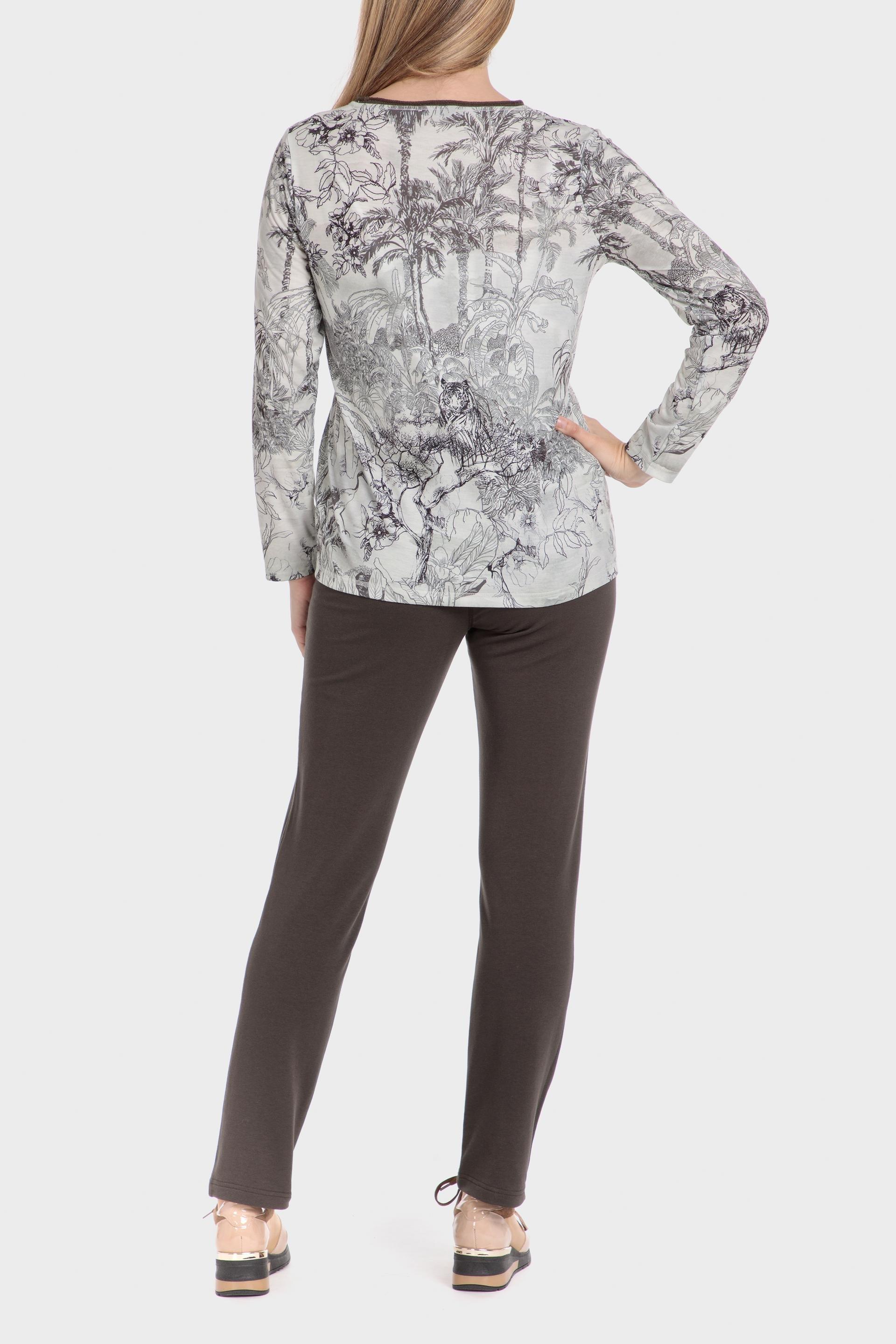 Black Plain Casual Trousers, Green Khaki, large image number 3