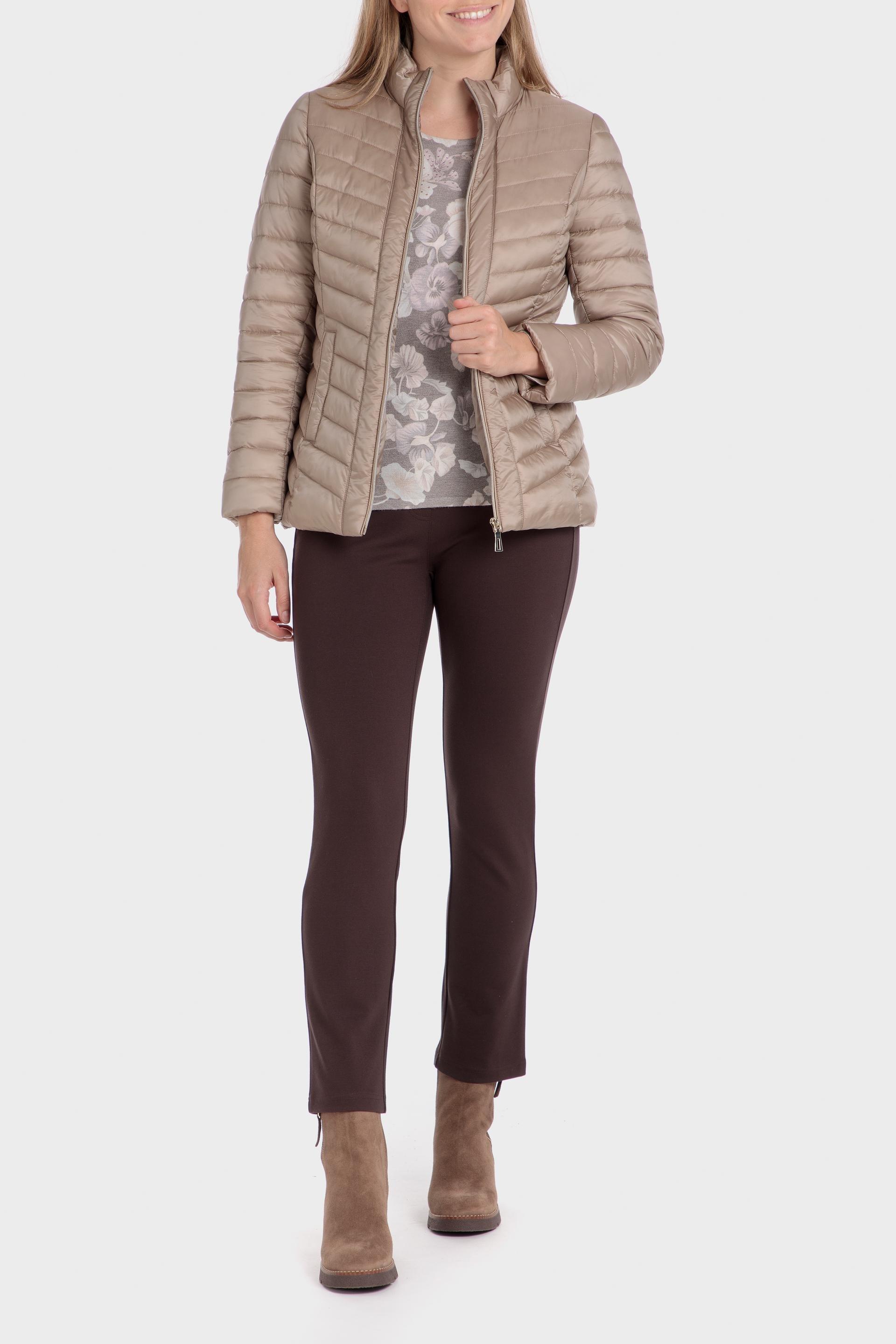 Beige Plain Puffer Parka, , large image number 1