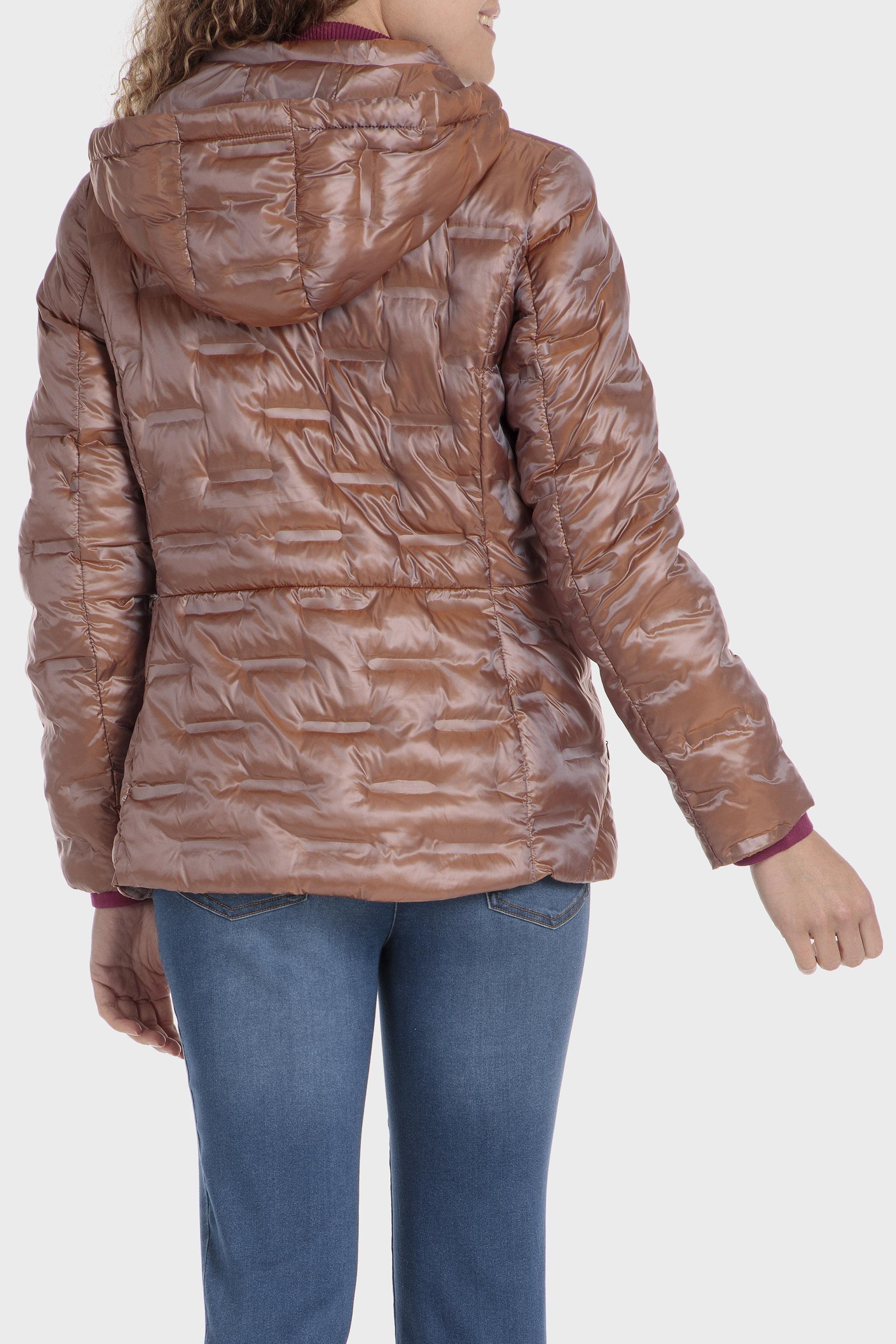 Brown Textured Puffer Parka, , large image number 2