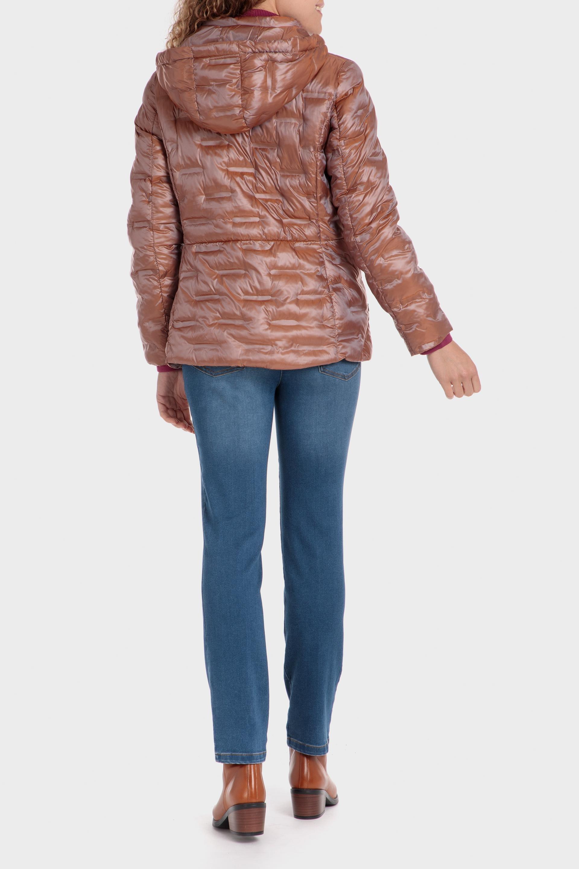 Brown Textured Puffer Parka, , large image number 3