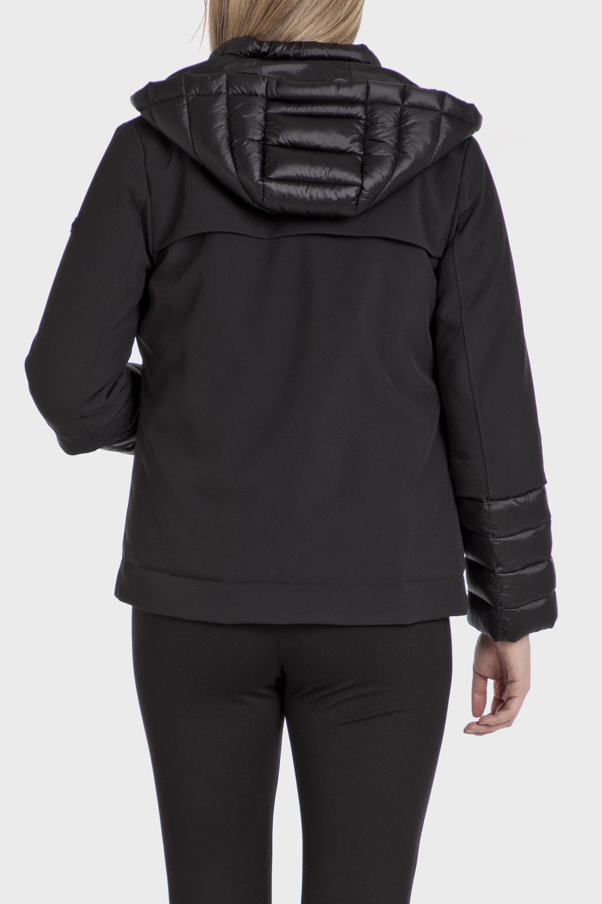 Black Striped Puffer Parka, Black, large image number 3