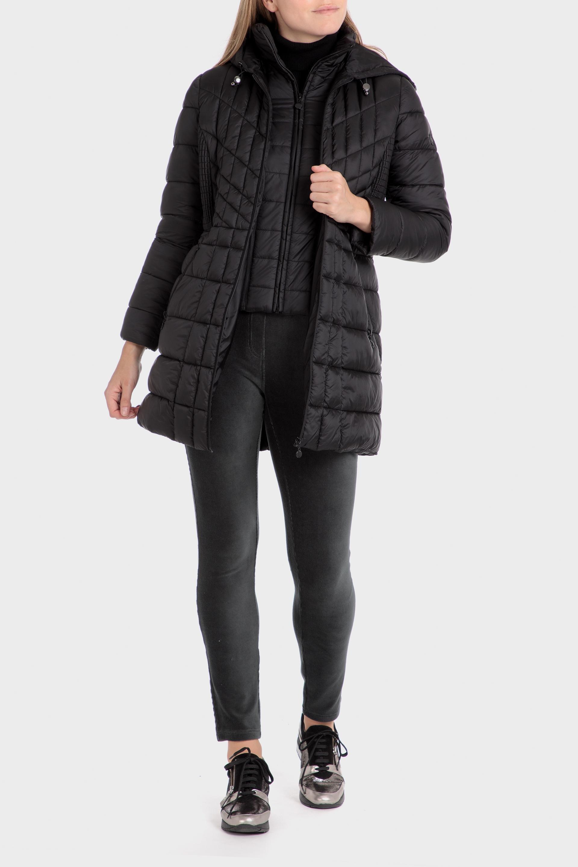 Black Plain Puffer Parka, , large image number 0