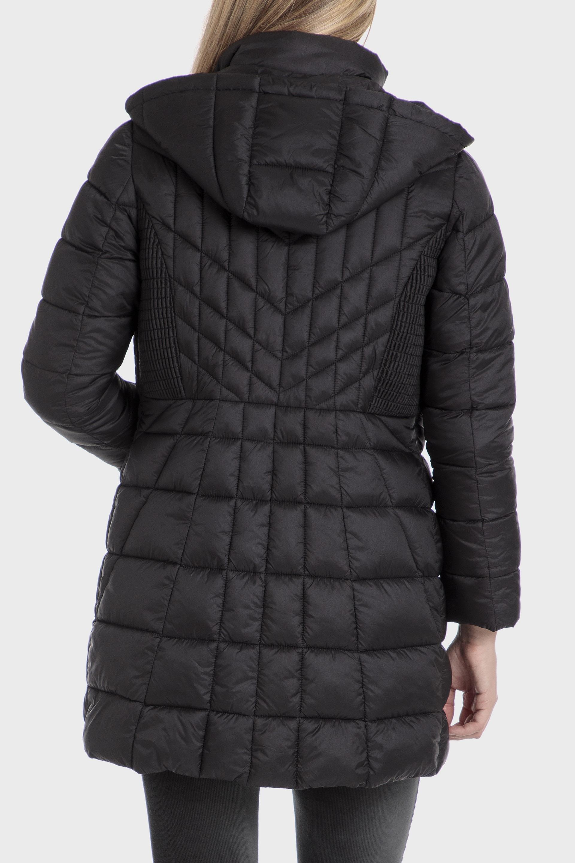 Black Plain Puffer Parka, , large image number 1