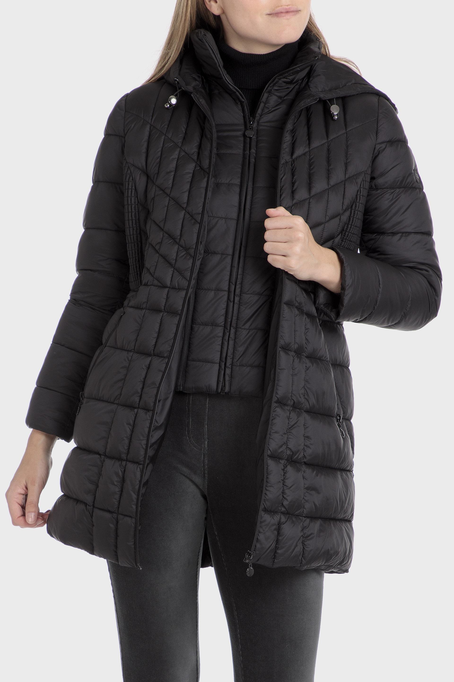 Black Plain Puffer Parka, , large image number 2