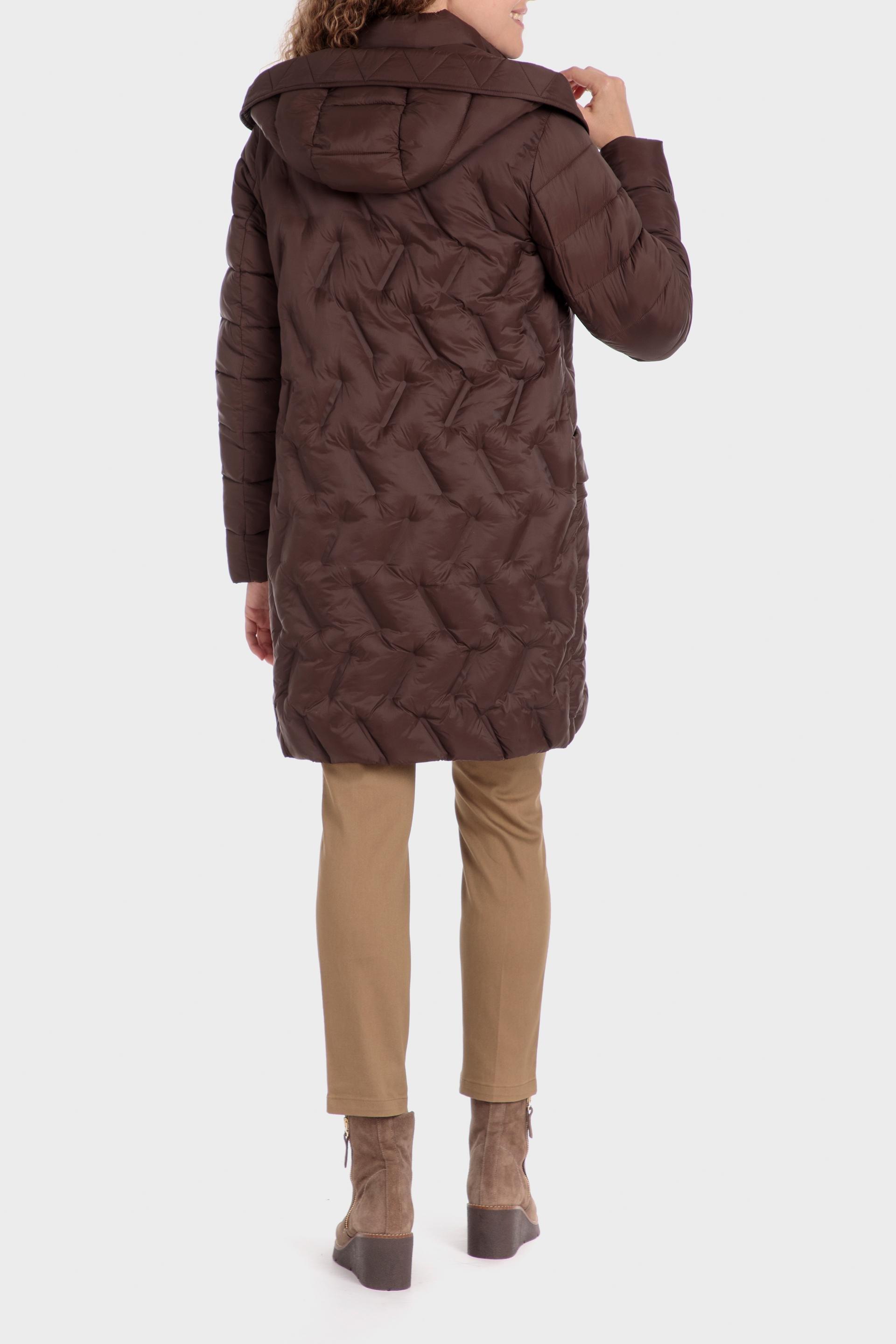 Brown Textured Puffer Long, , large image number 3