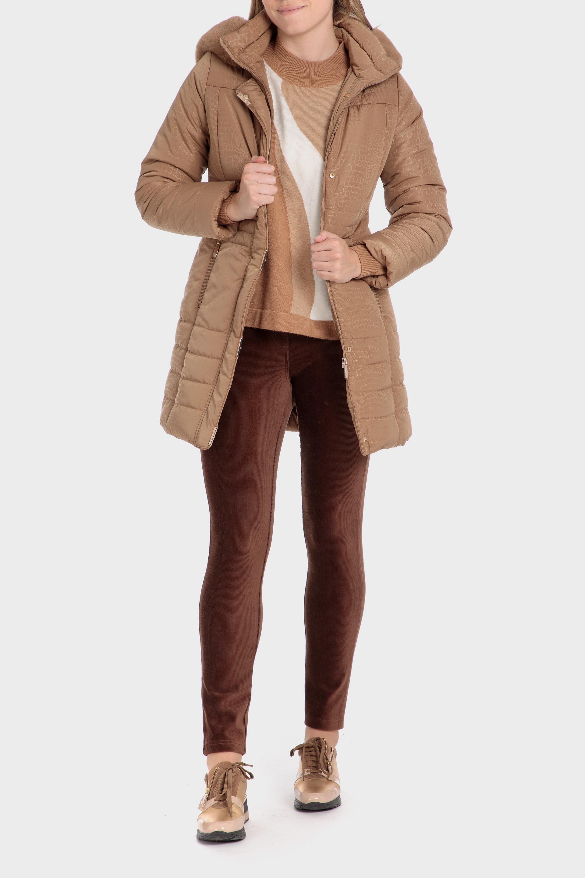 Beige Plain Puffer Parka, , large image number 0