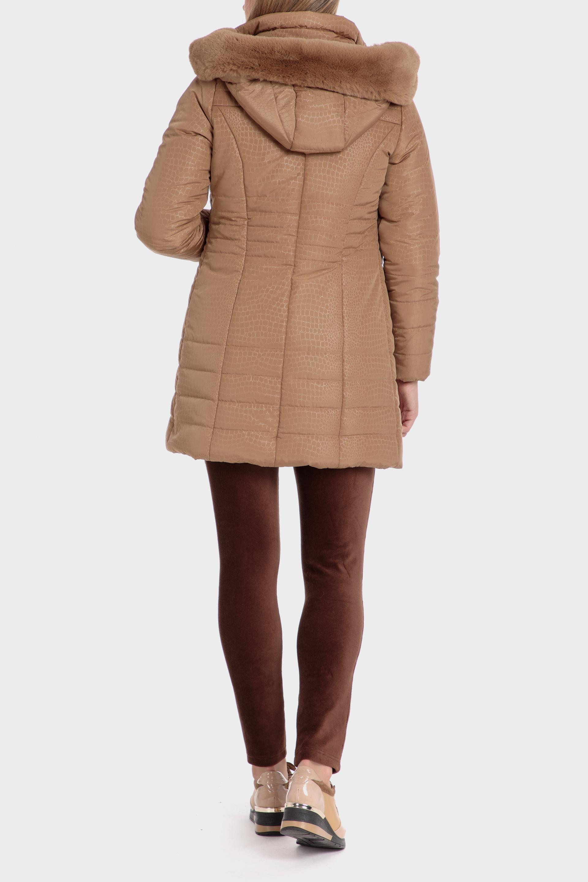 Beige Plain Puffer Parka, , large image number 3