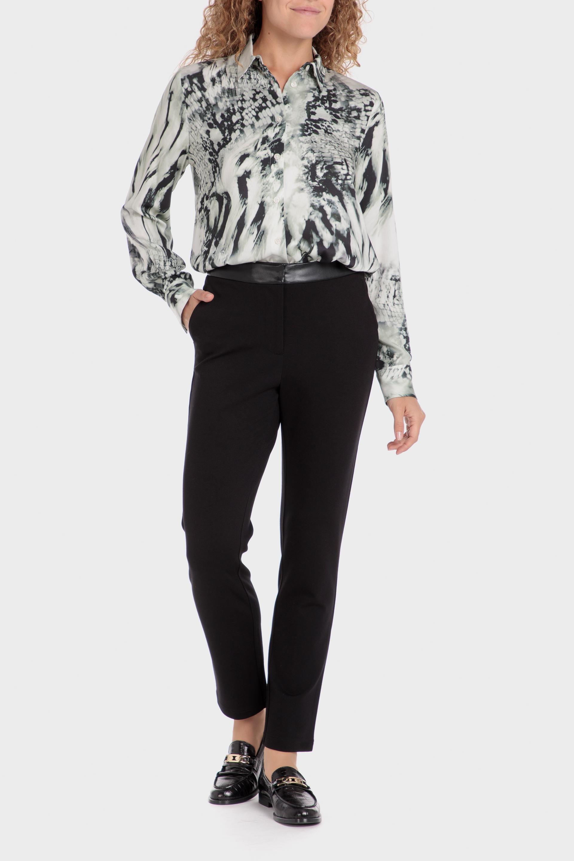White Pattern Short Sleeve Overshirt, , large image number 1