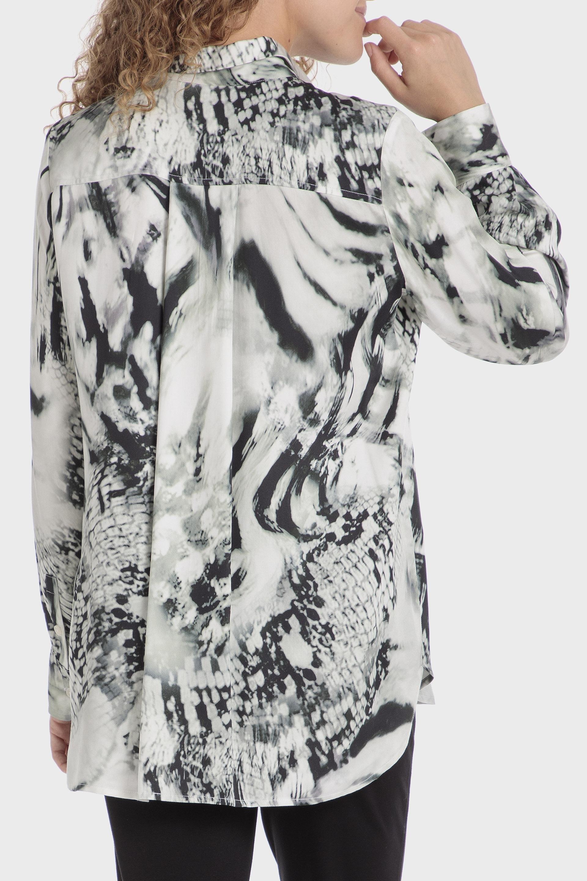 White Pattern Short Sleeve Overshirt, , large image number 2