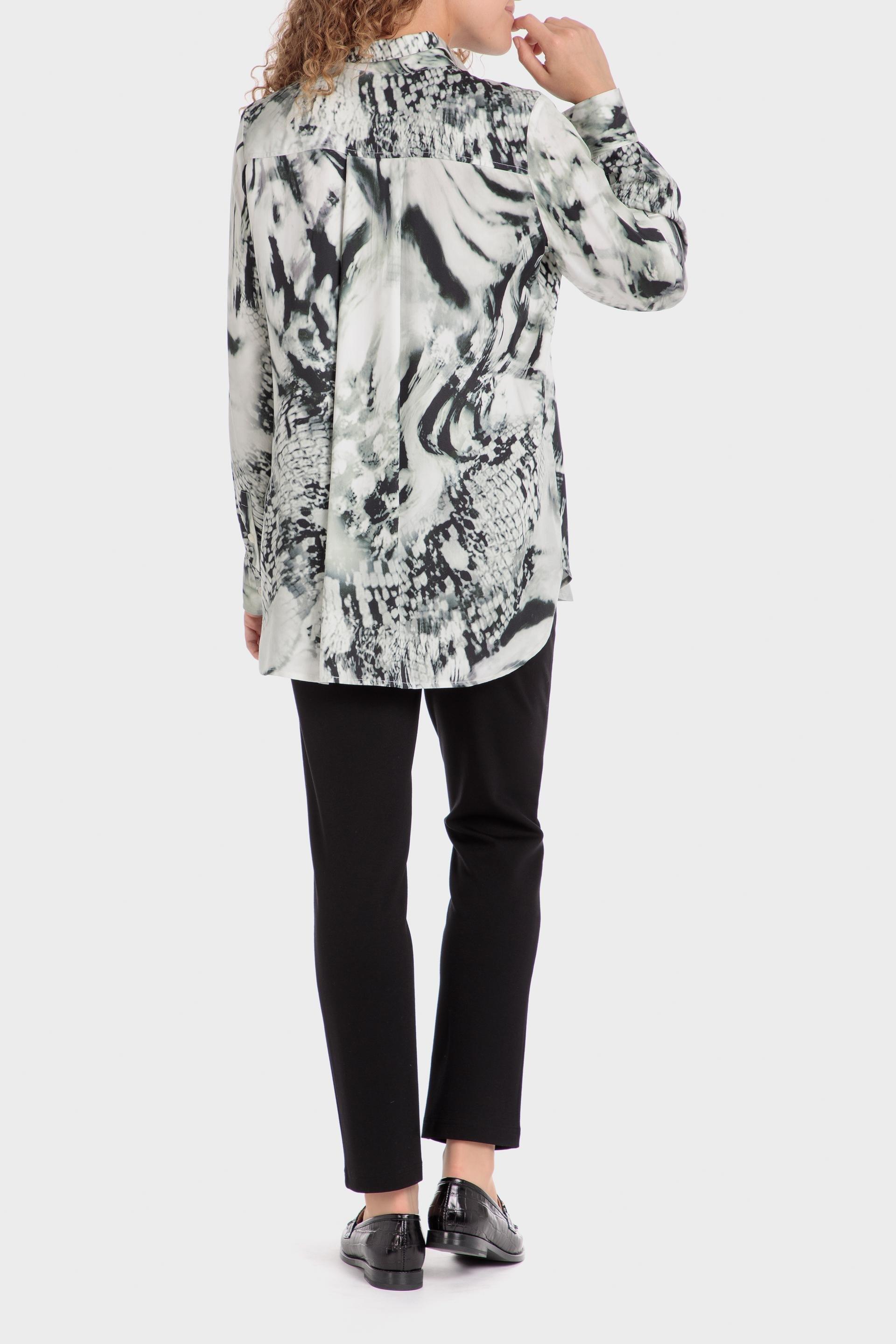 White Pattern Short Sleeve Overshirt, , large image number 4