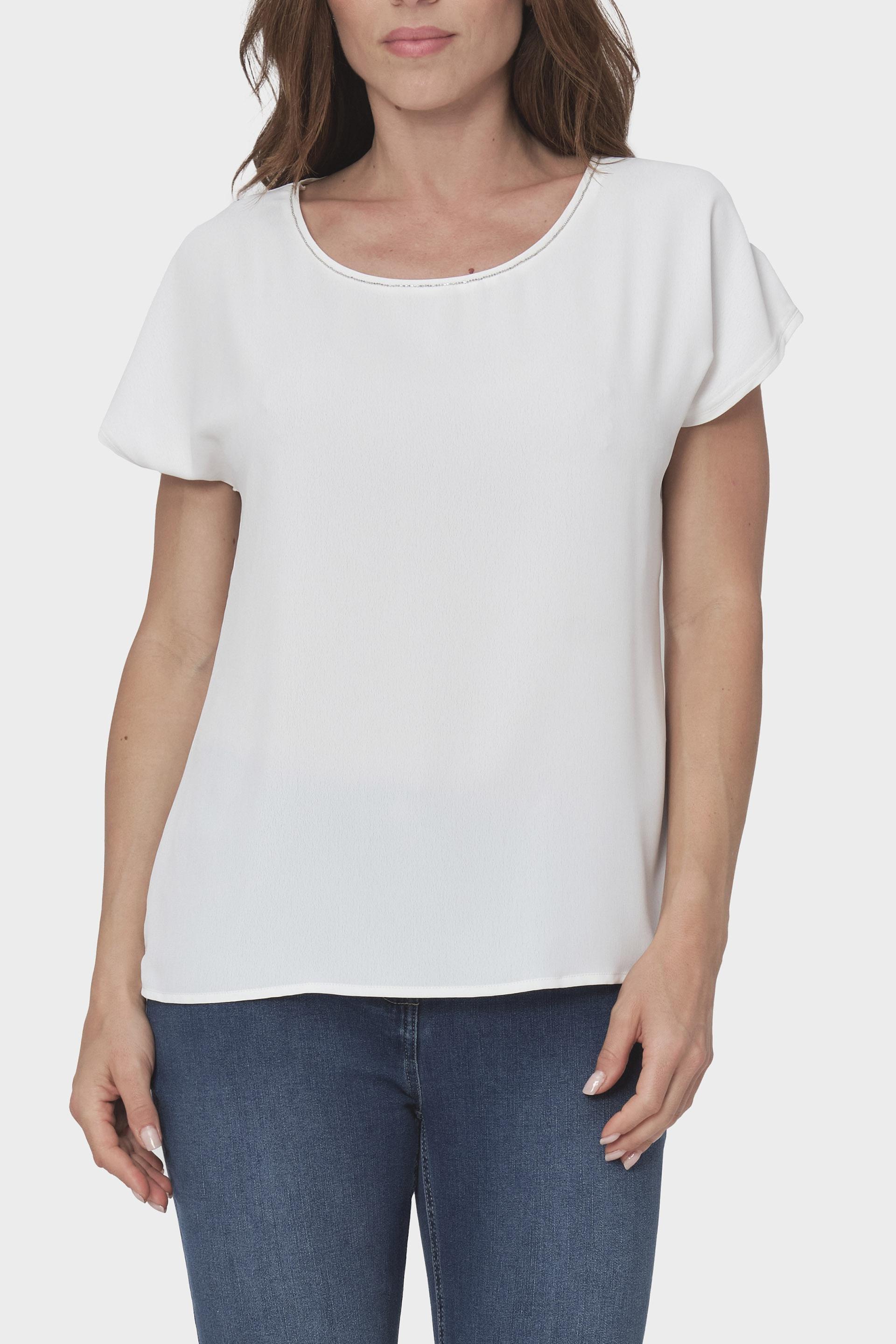White Short Sleeve T-Shirt, Beige Talc, large image number 0
