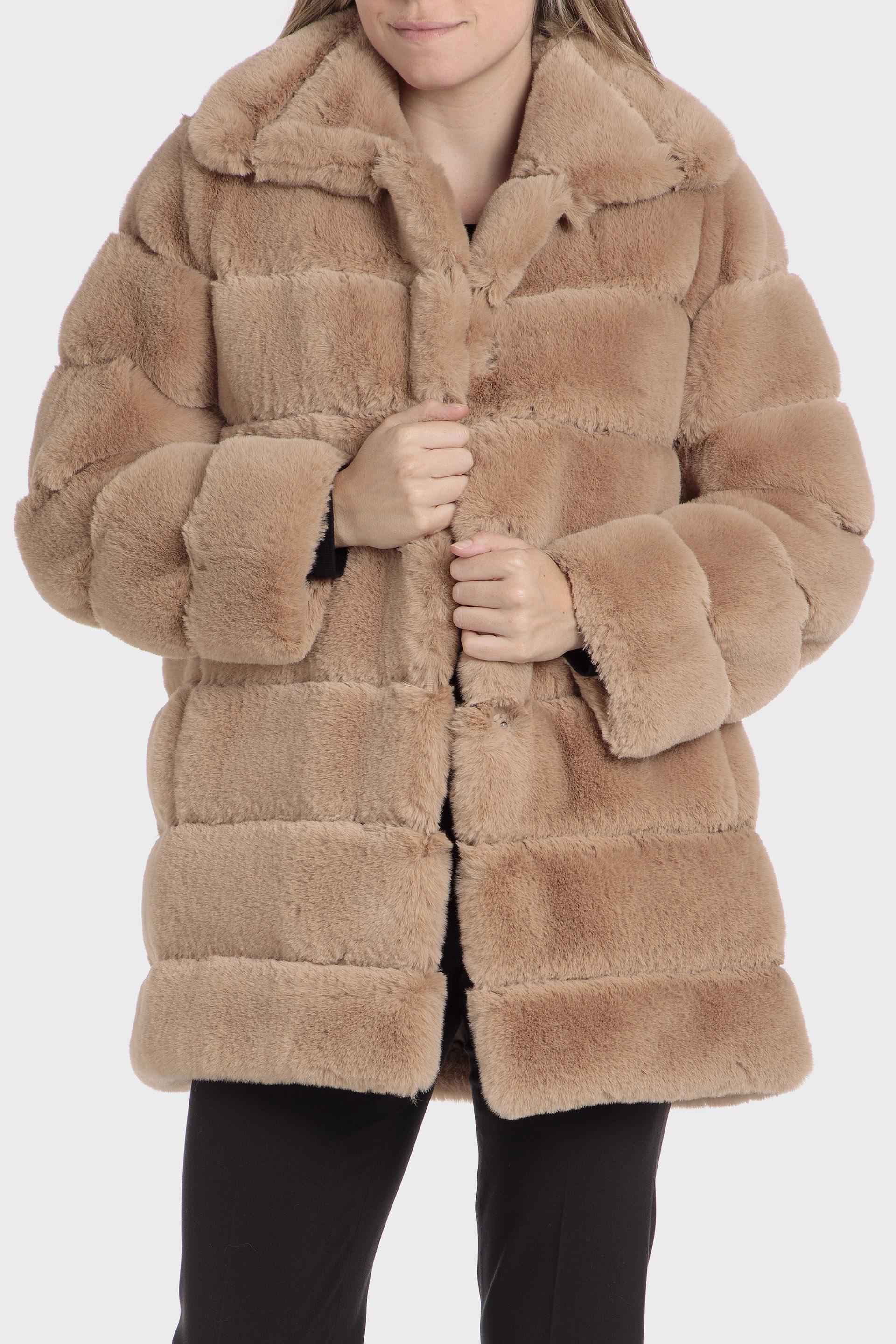 Beige Textured Puffer Coat, , large image number 2