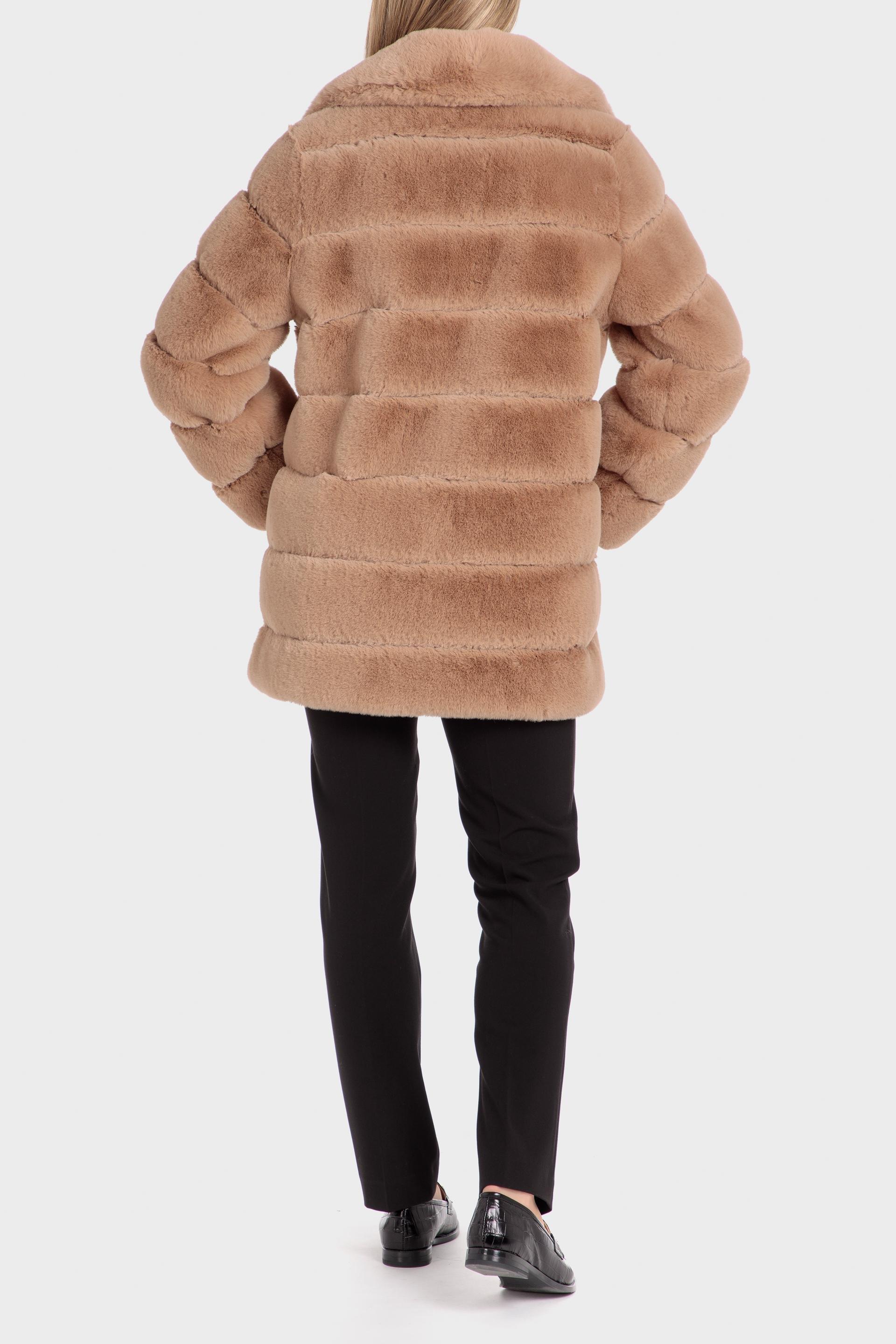 Beige Textured Puffer Coat, , large image number 3